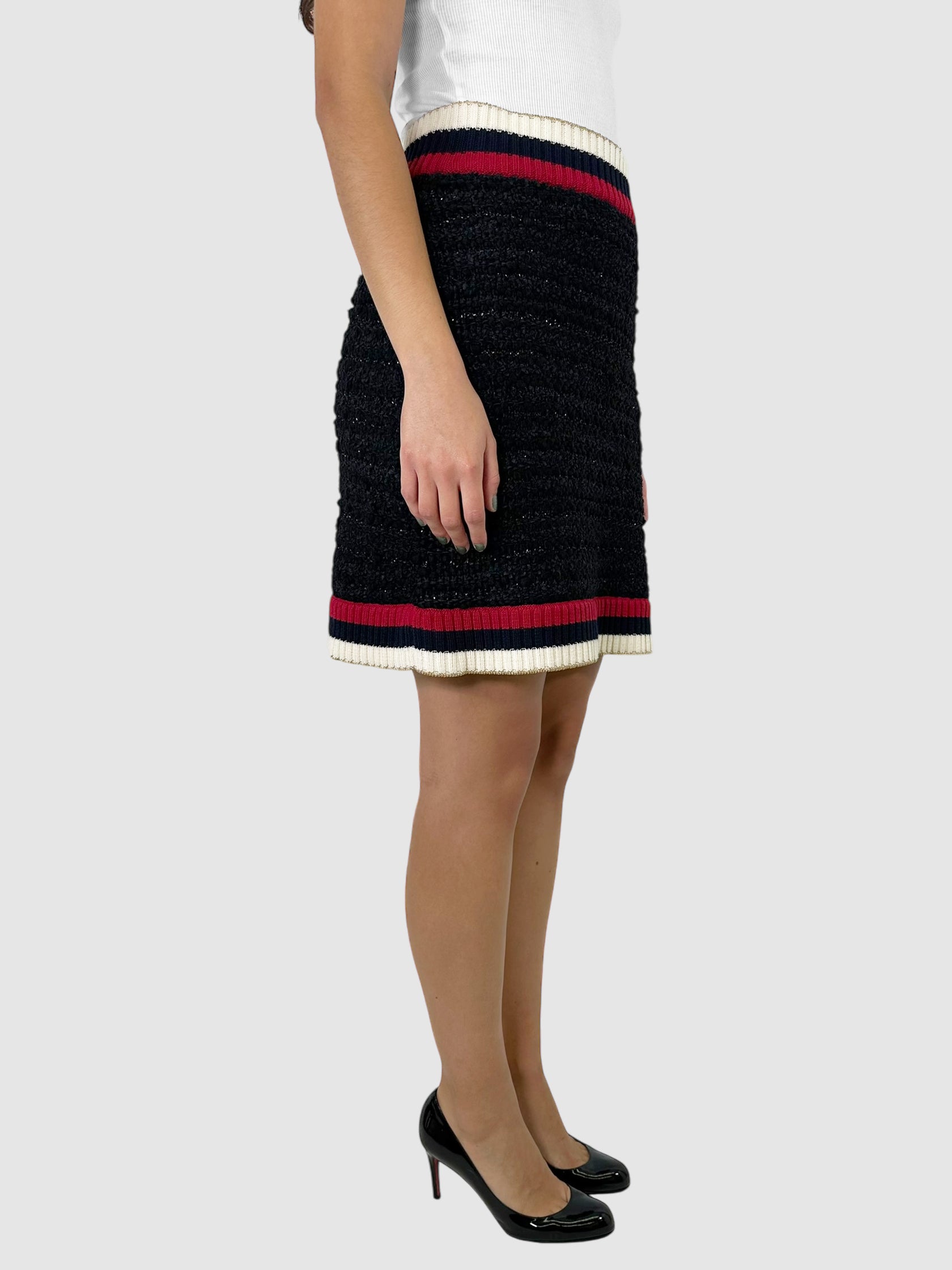 Shimmery Tweed Mini Skirt - Size M