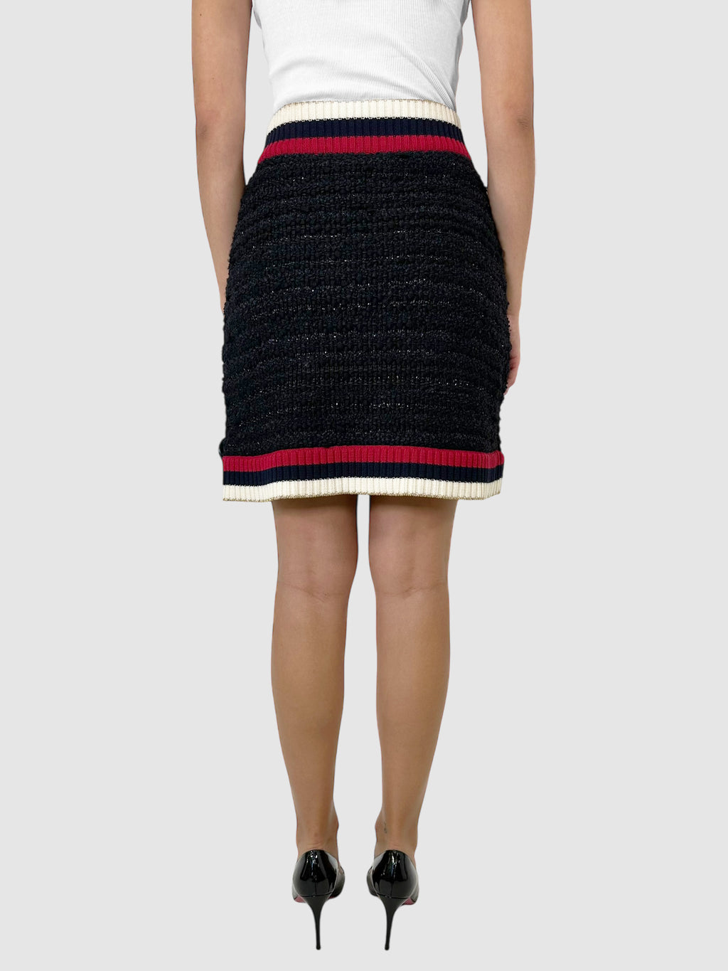 Shimmery Tweed Mini Skirt - Size M