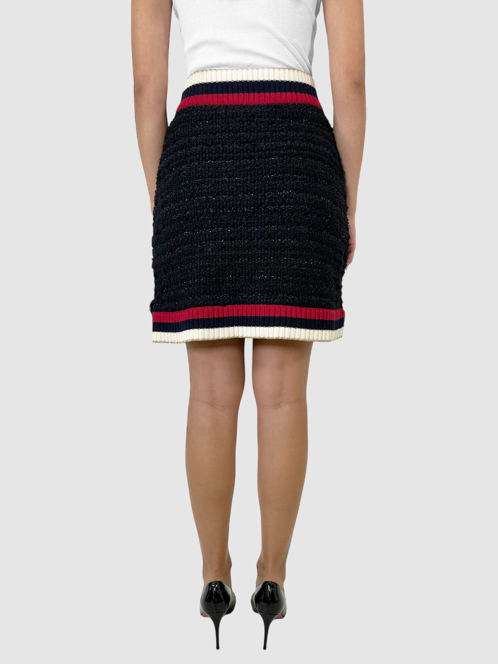 Shimmery Tweed Mini Skirt - Size M