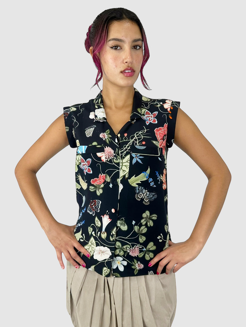Silk Floral Top