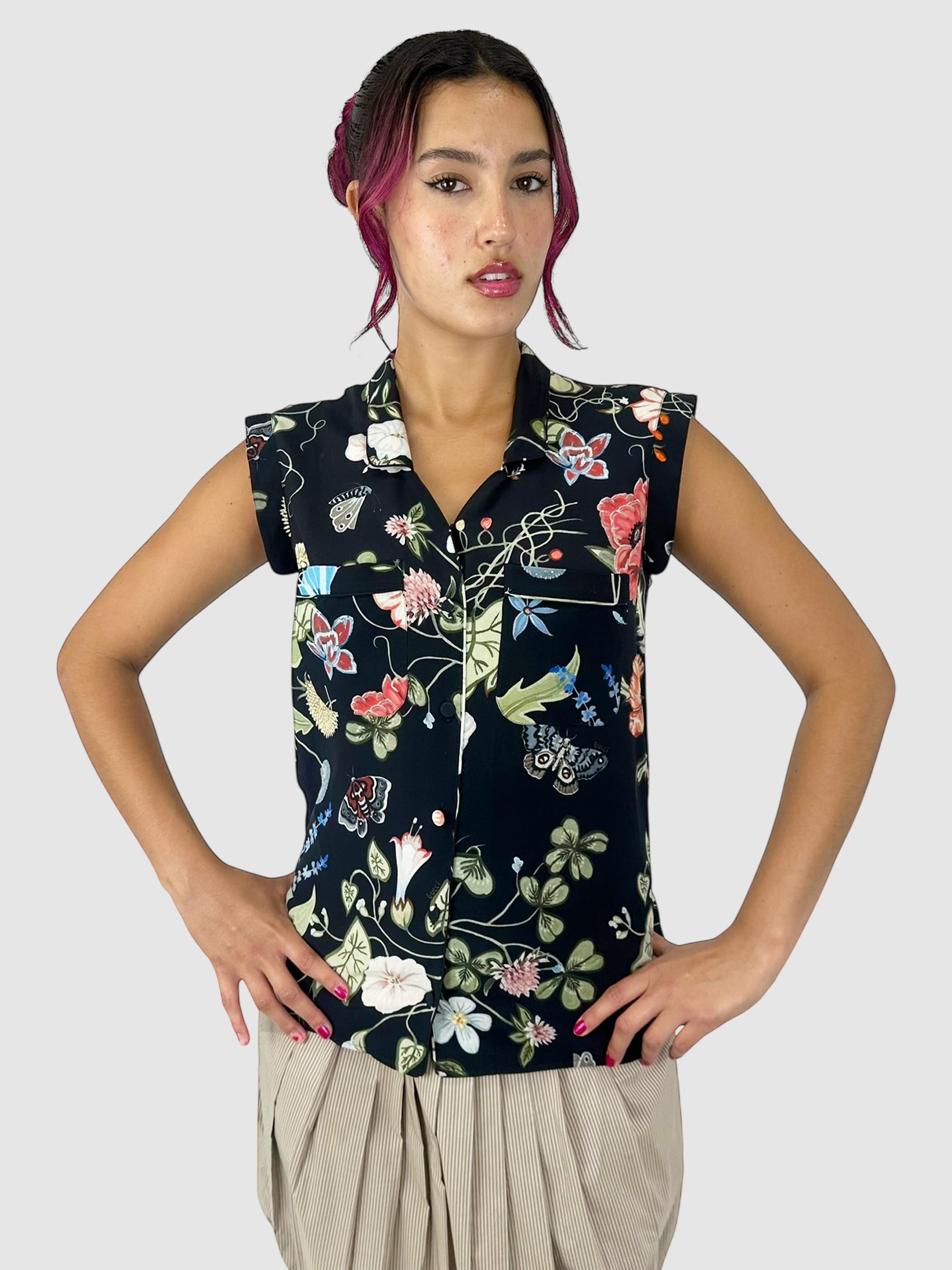 Silk Floral Top