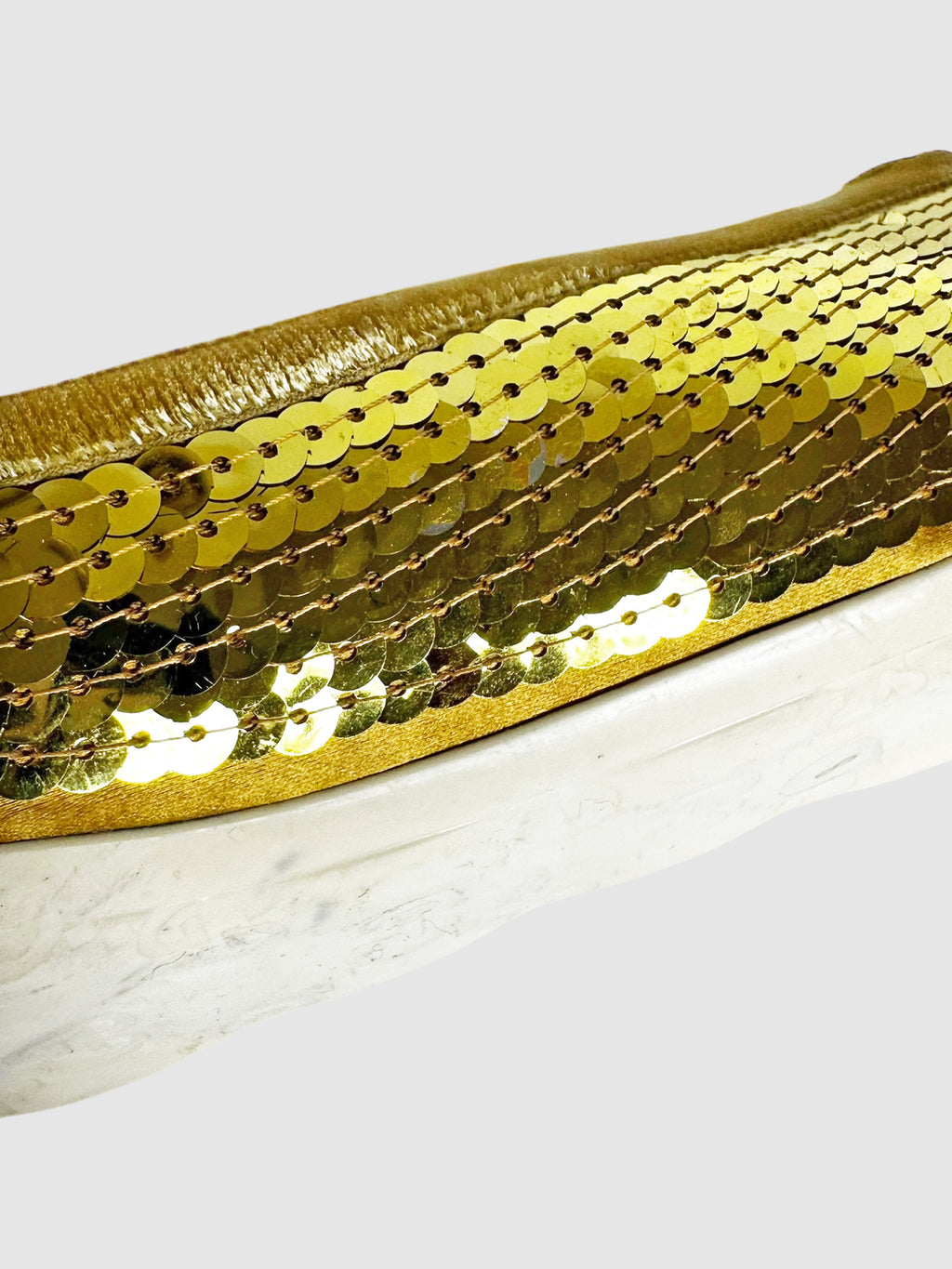 Velvet Trim Sequinned Flats