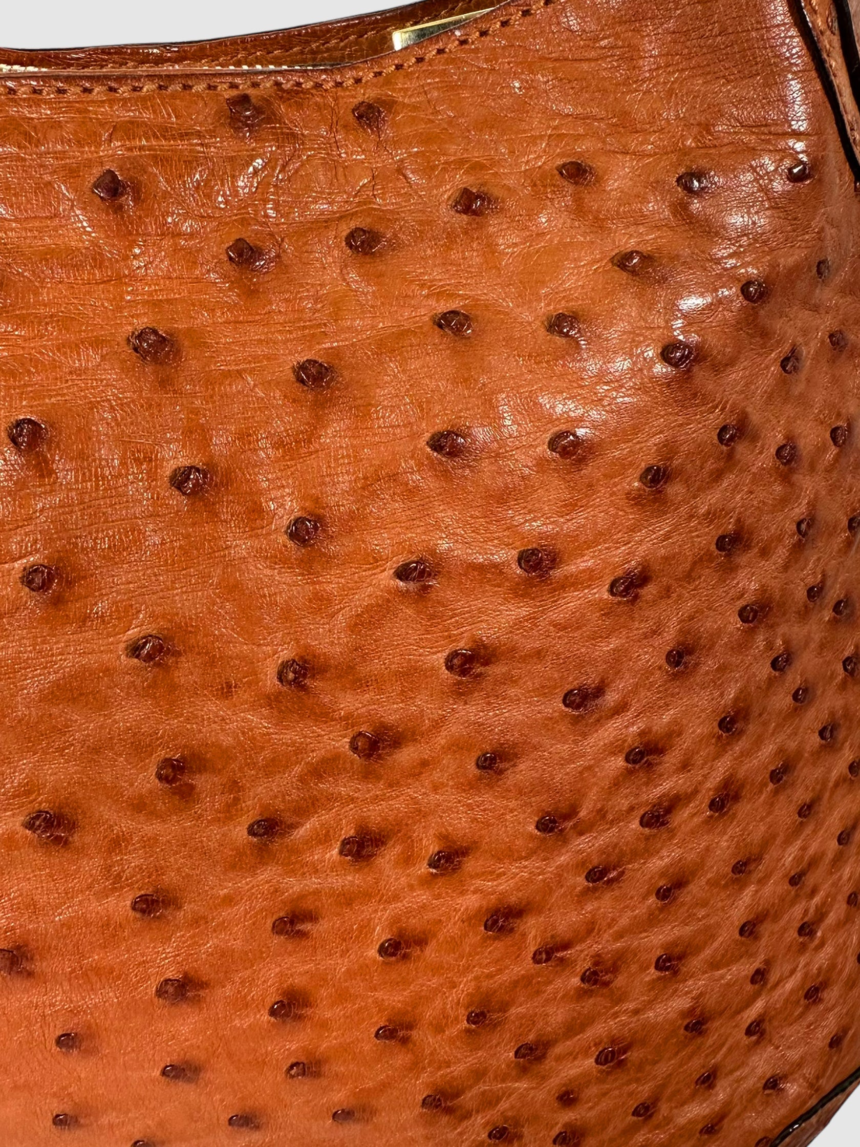 Ostrich Leather Horsebit Bag