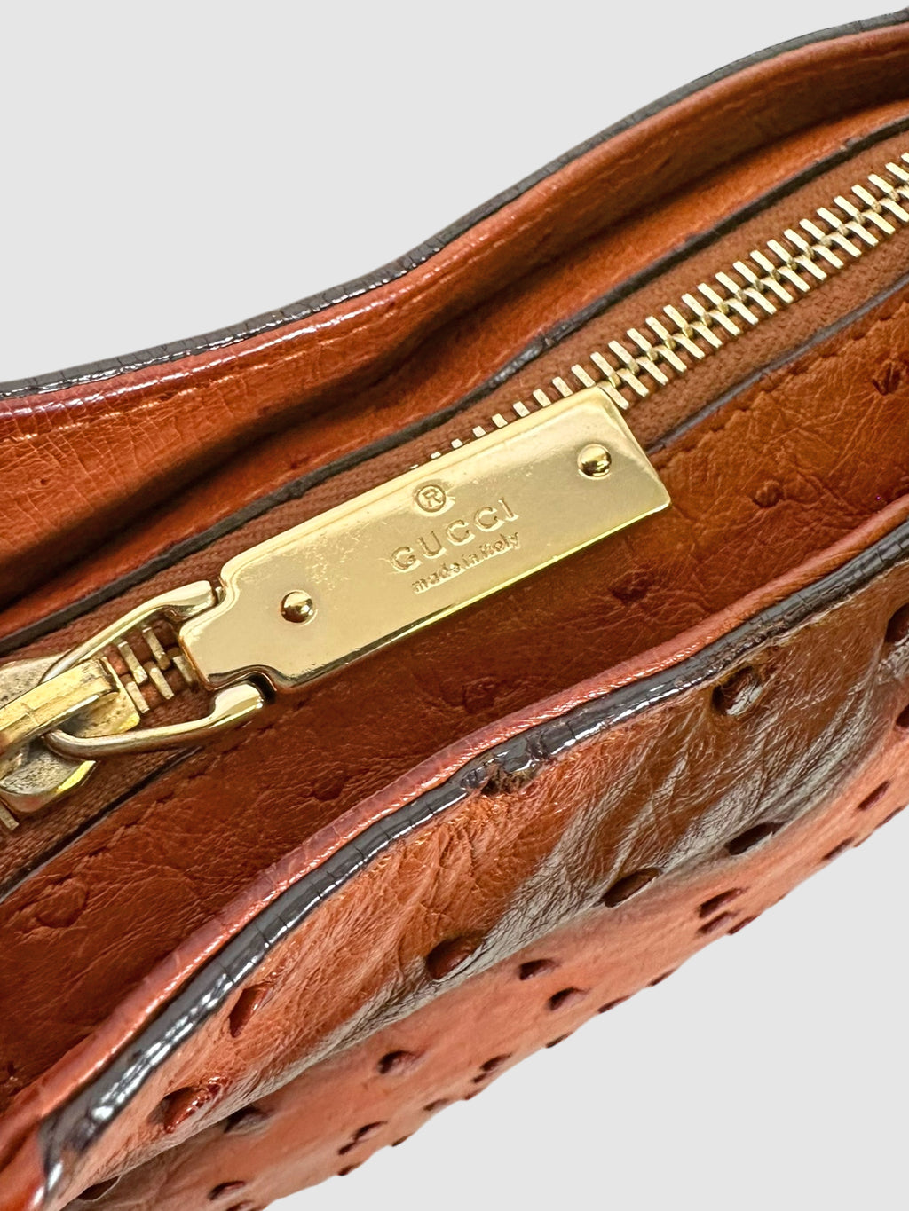 Ostrich Leather Horsebit Bag