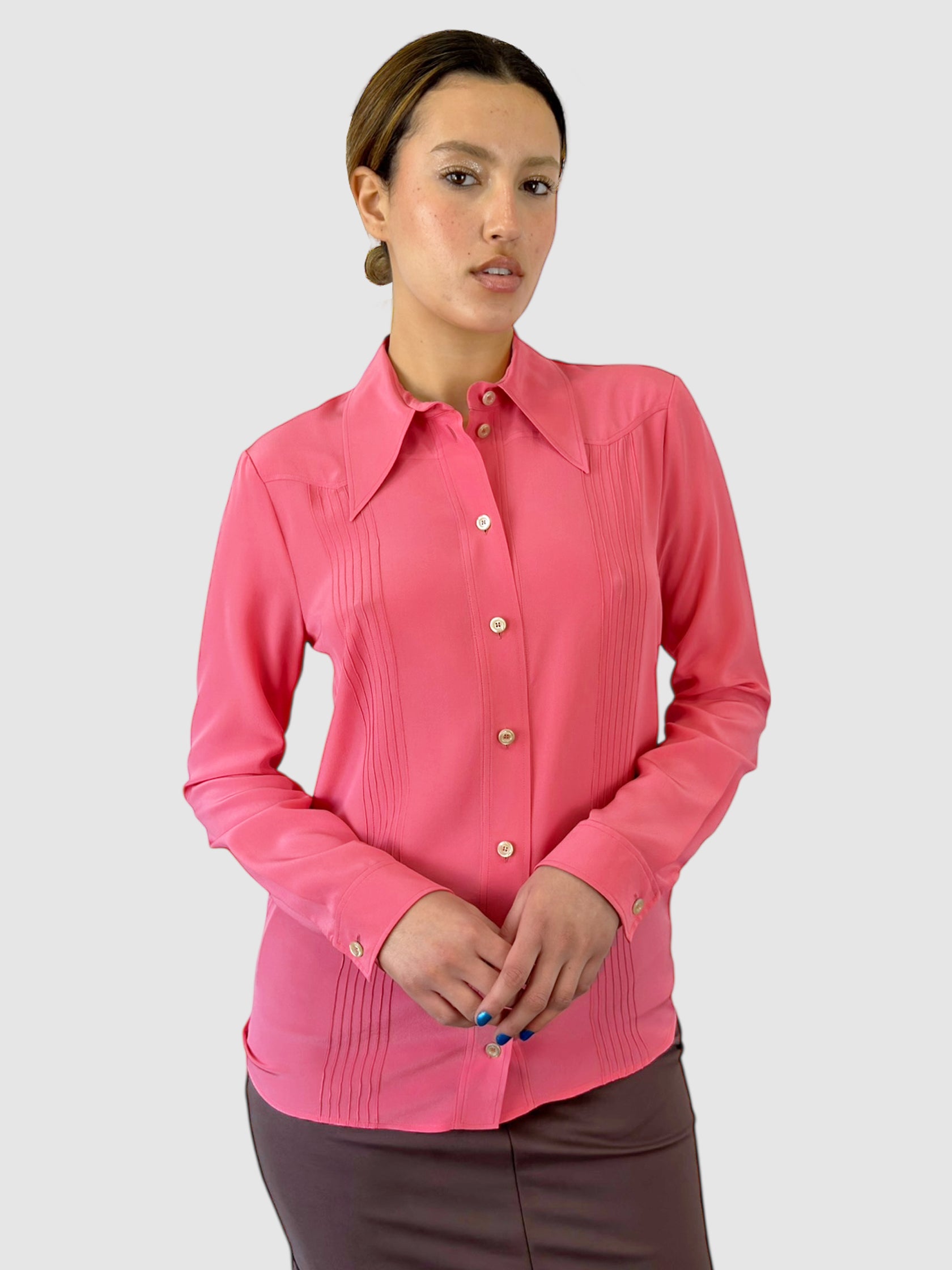 Collared Button-Up Top