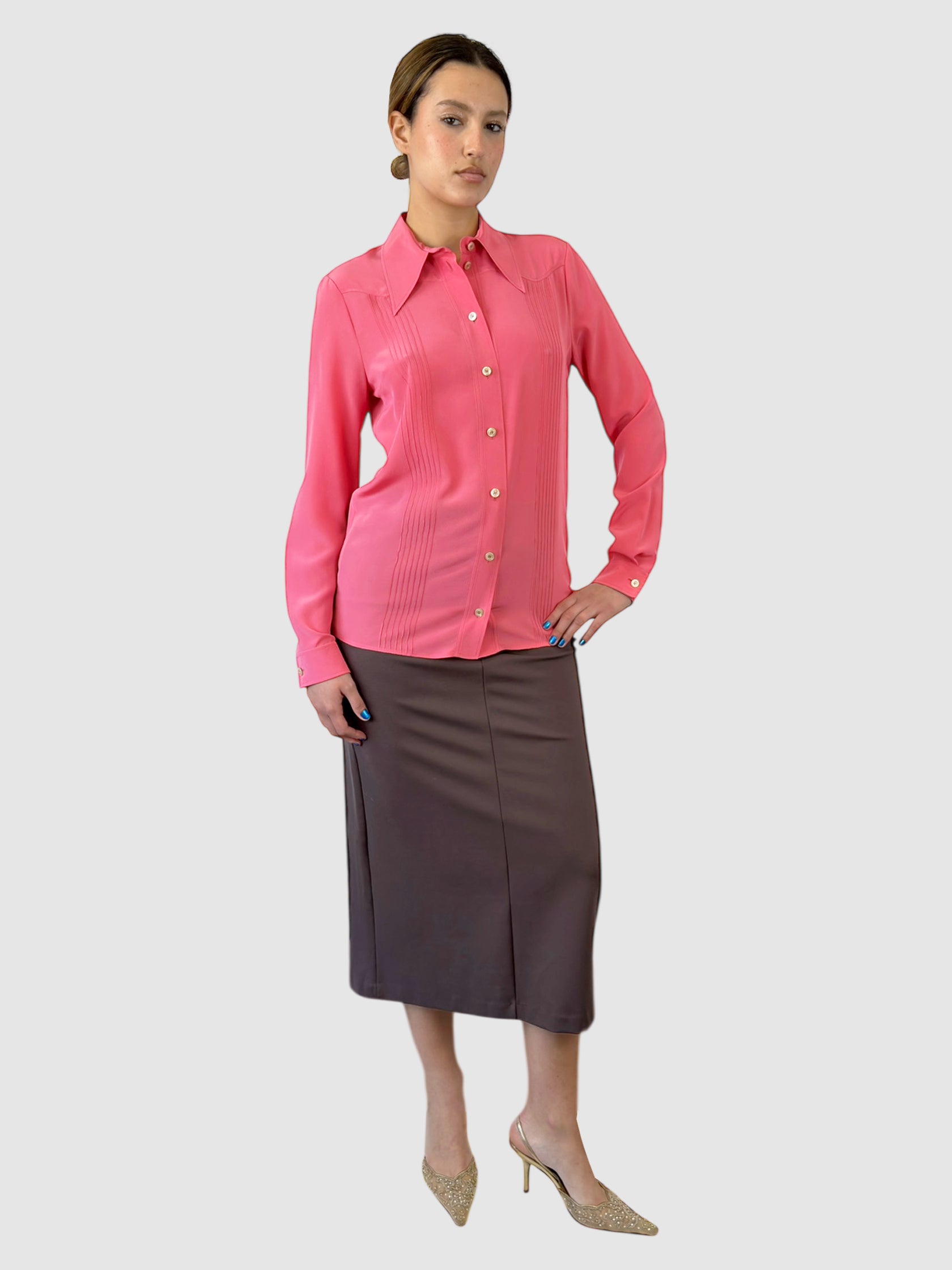 Collared Button-Up Top