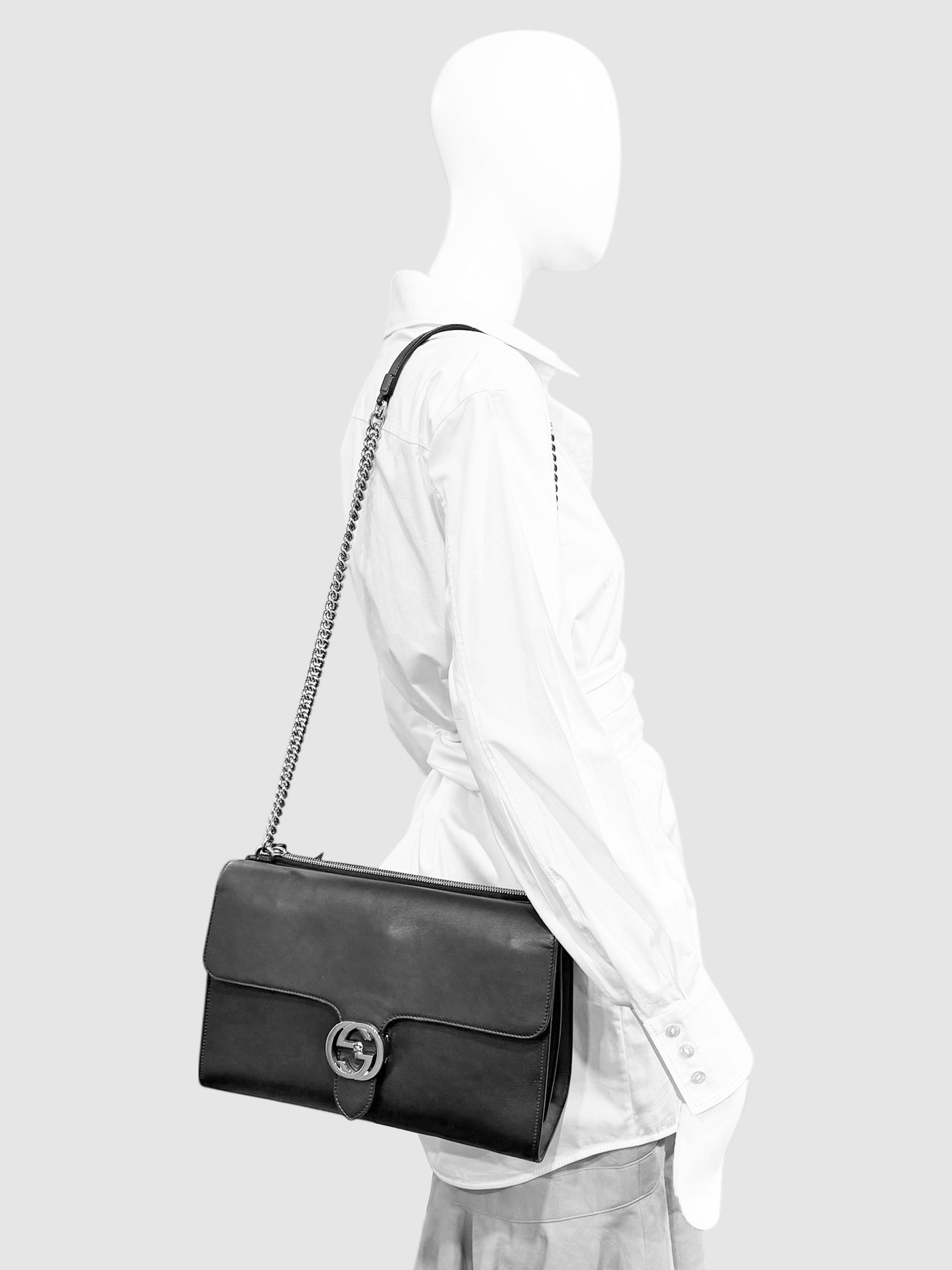 Interlocking GG Leather Bag