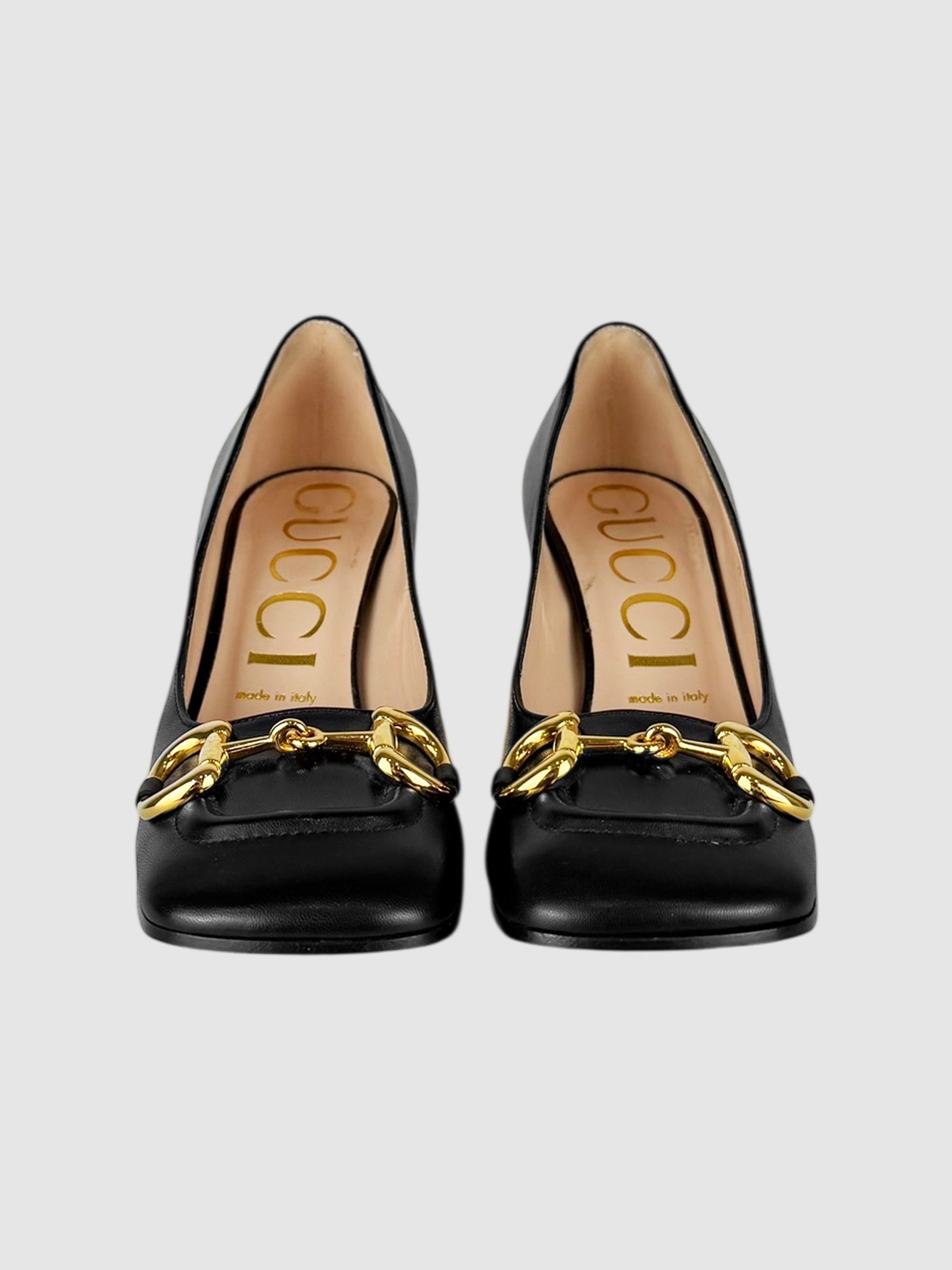 Horsebit Leather Pumps