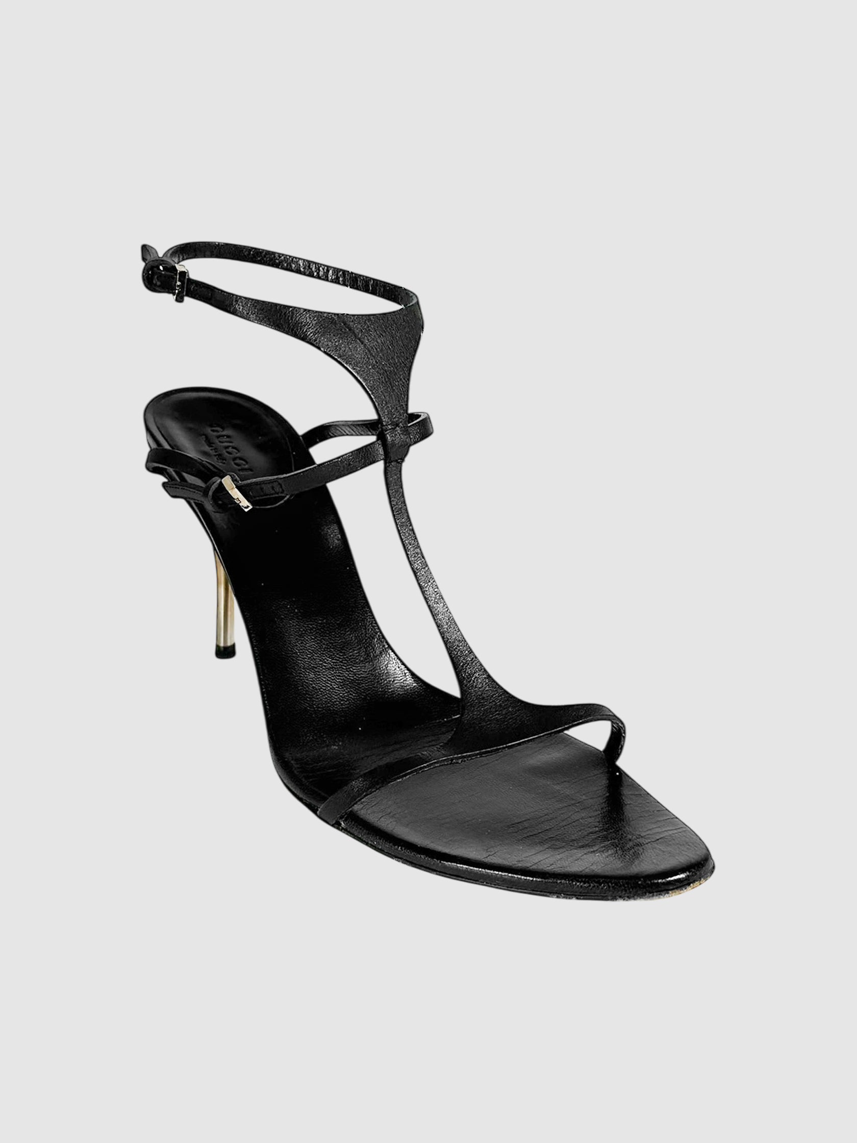 Leather T-Strap Pumps