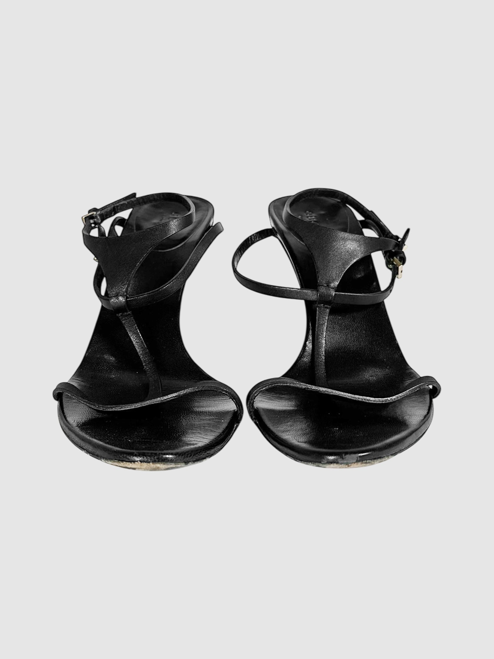 Leather T-Strap Pumps