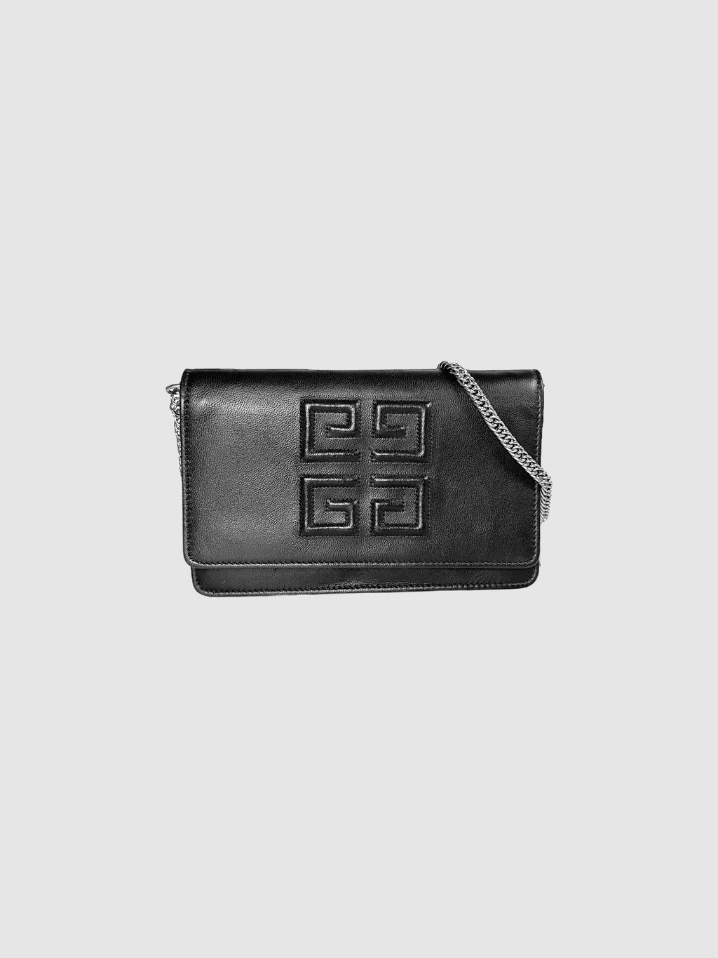 Givenchy Black Leather 4G Emblem Wallet on Chain Crossbody Bag Handbag Luxury Designer Resale Consignment Toronto Secondhand Canada