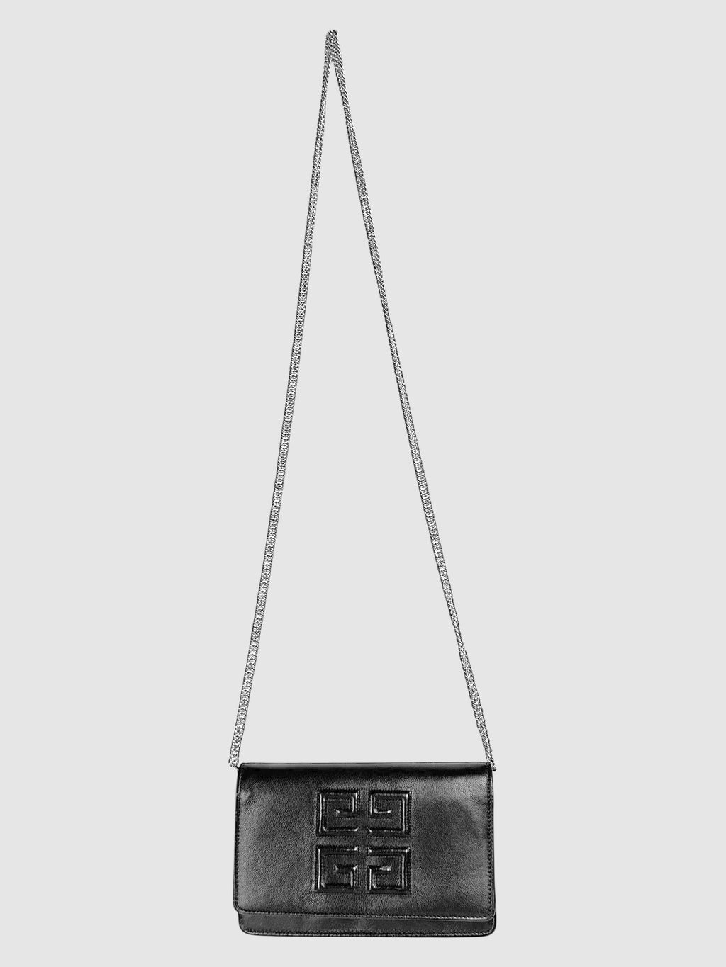 Givenchy Black Leather 4G Emblem Wallet on Chain Crossbody Bag Handbag Luxury Designer Resale Consignment Toronto Secondhand Canada