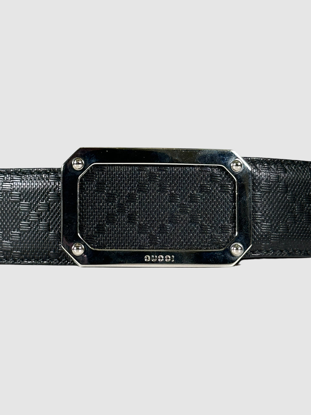 Diamante Print Leather Belt - Size 48