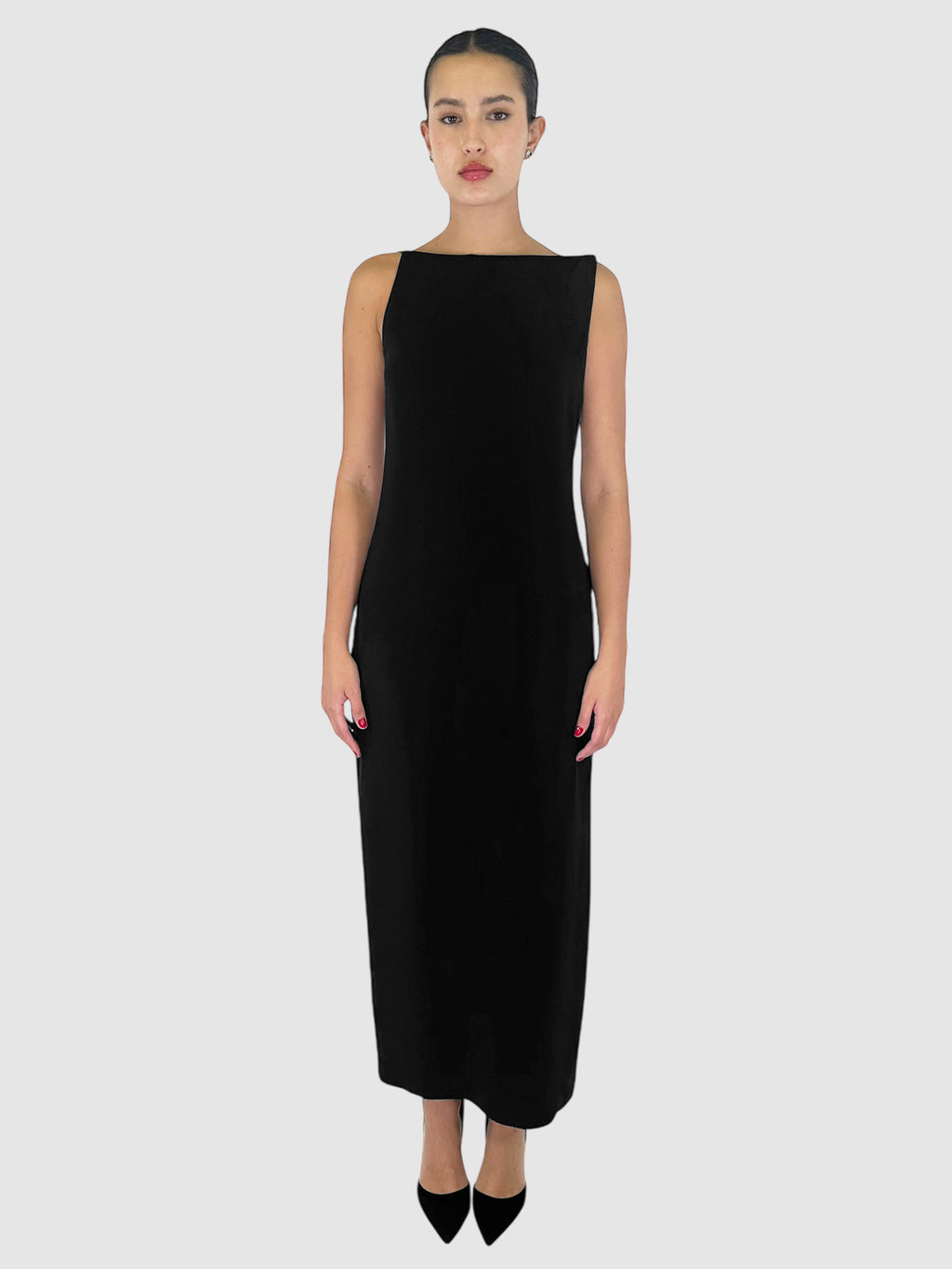 Rhinestone Strap Low Back Maxi Dress - Size 10