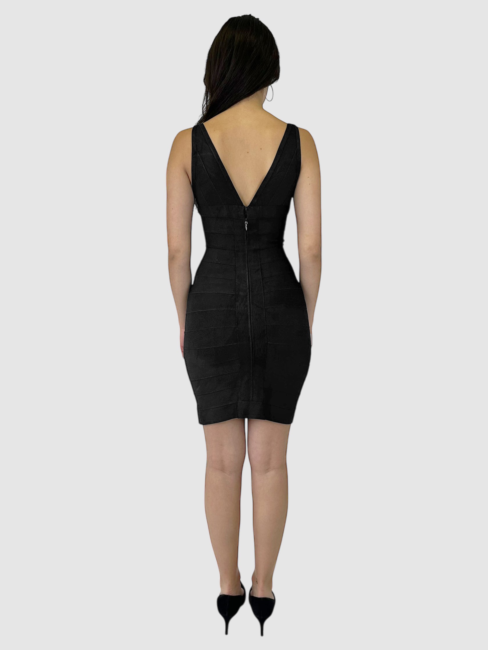 V-Neck Bandage Midi Dress