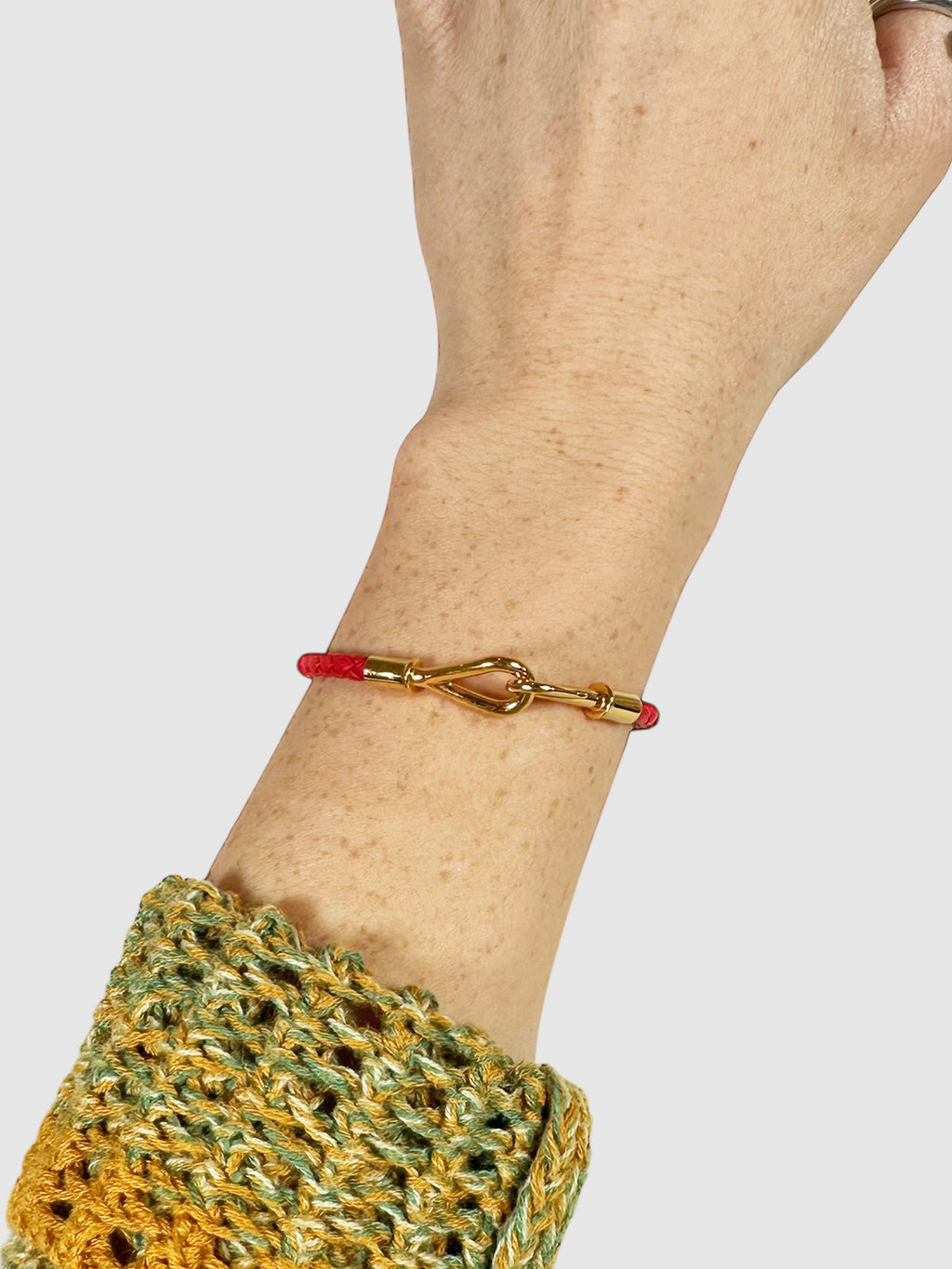 Hermès Red Leather Jumbo Bracelet Luxury Designer Resale Consignment Secondhand Toronto