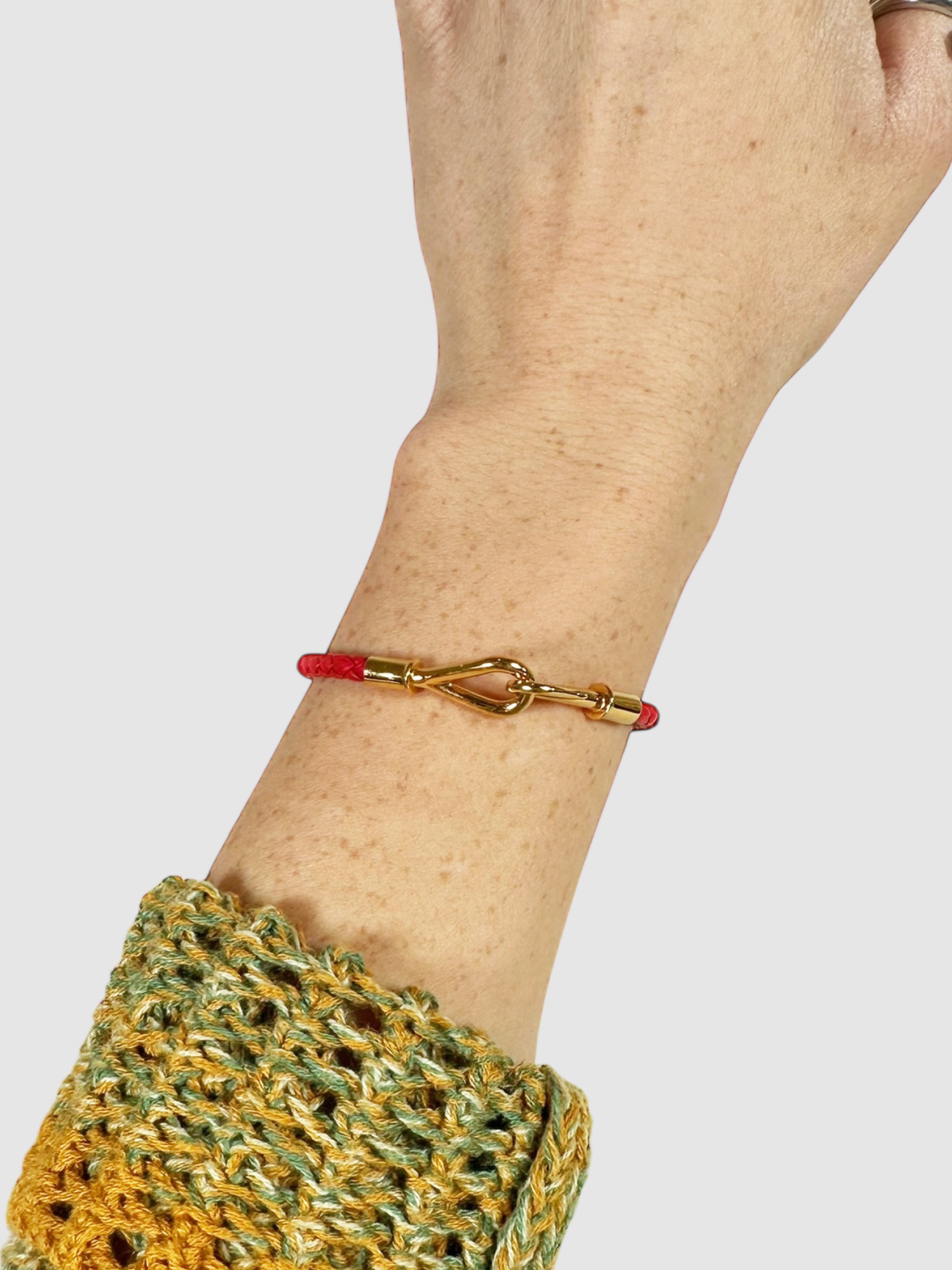 Hermès Red Leather Jumbo Bracelet Luxury Designer Resale Consignment Secondhand Toronto