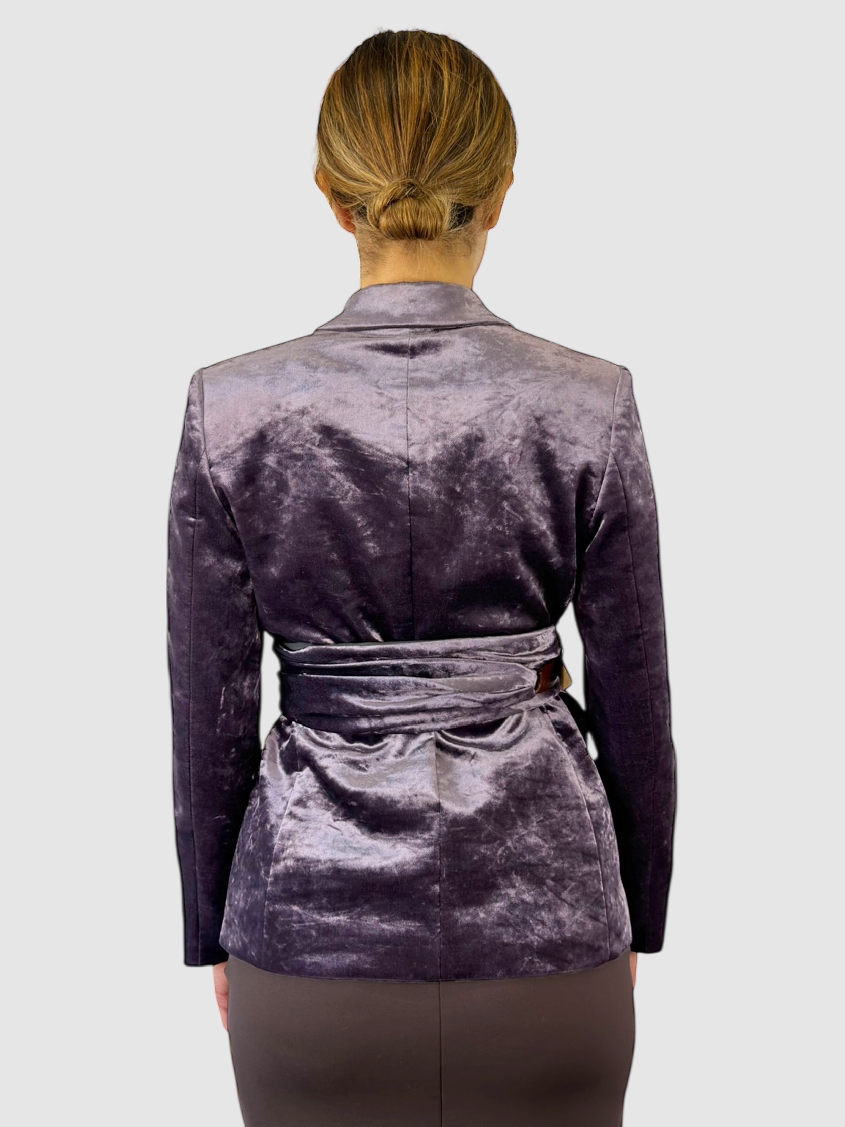 Velvet Belted Blazer