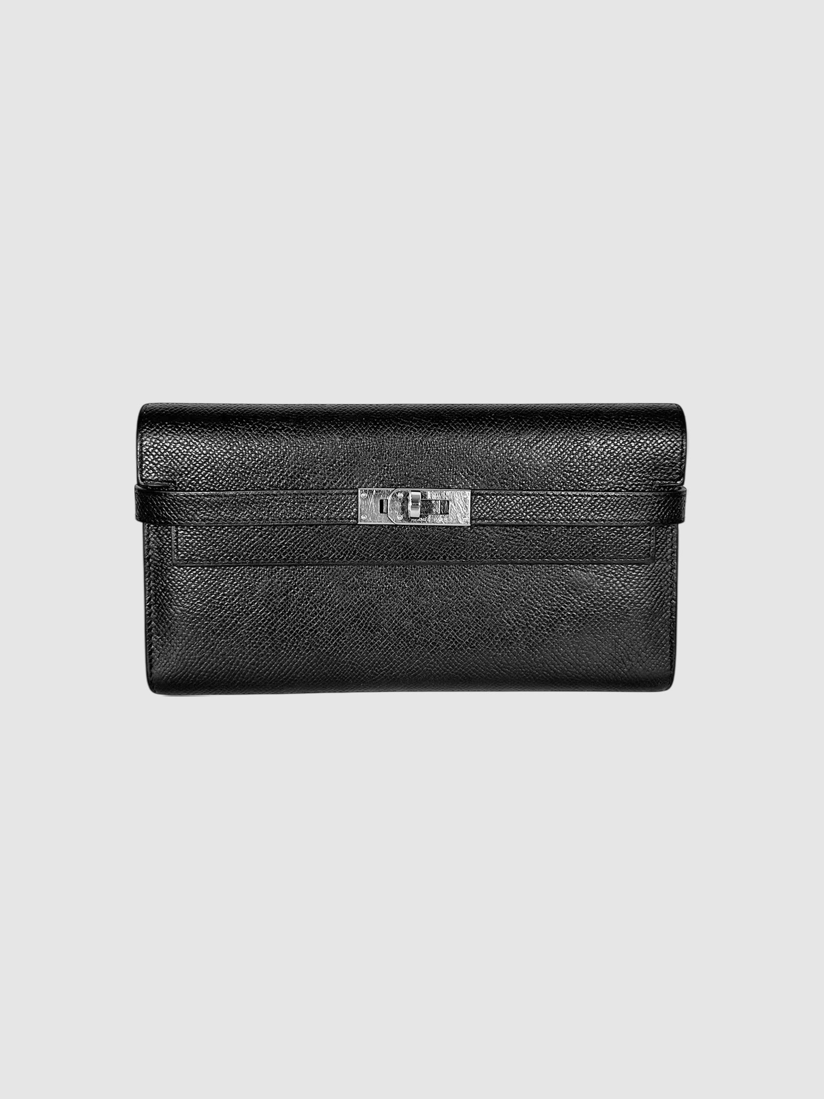 Hermès Black Epsom Leather Kelly Longue Wallet Luxury Designer Resale Consignment Toronto Secondhand