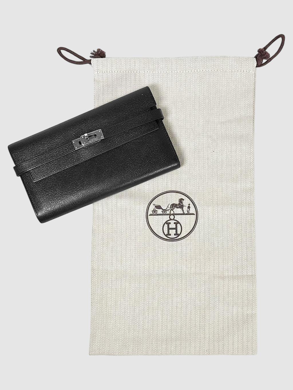 Hermès Black Epsom Leather Kelly Longue Wallet Luxury Designer Resale Consignment Toronto Secondhand