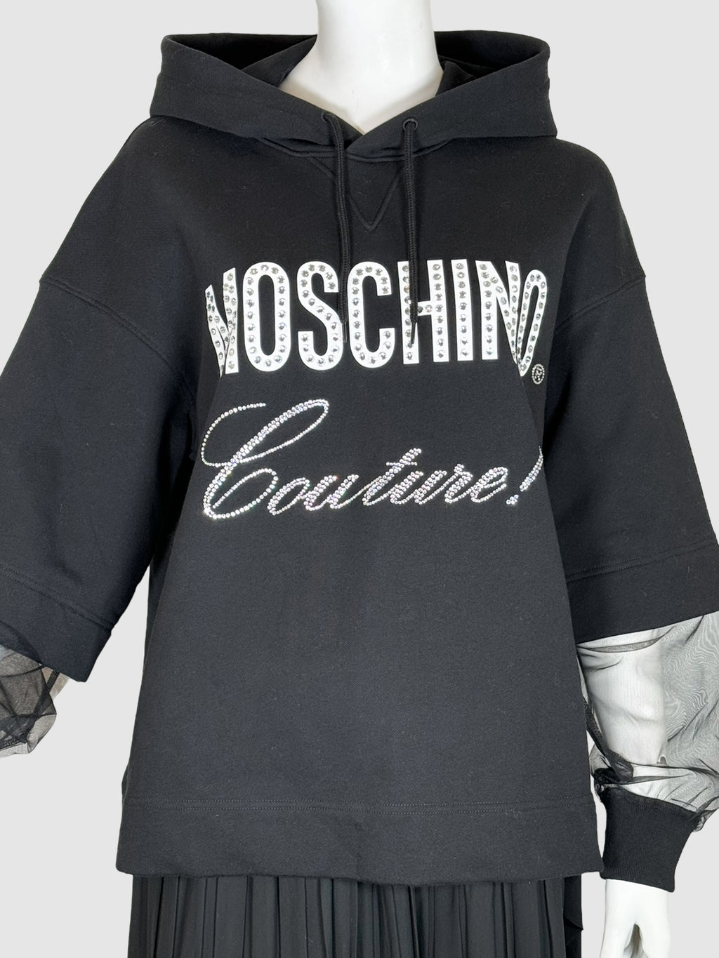 Moschino Crystal Logo Hoodie - Size 10