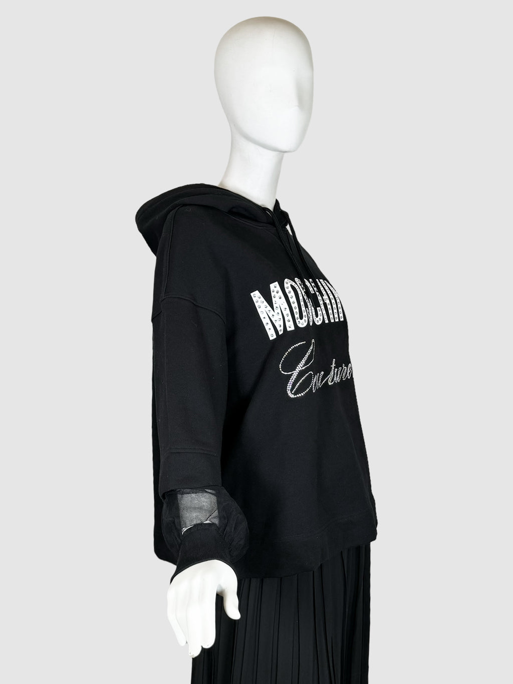 Moschino Crystal Logo Hoodie - Size 10