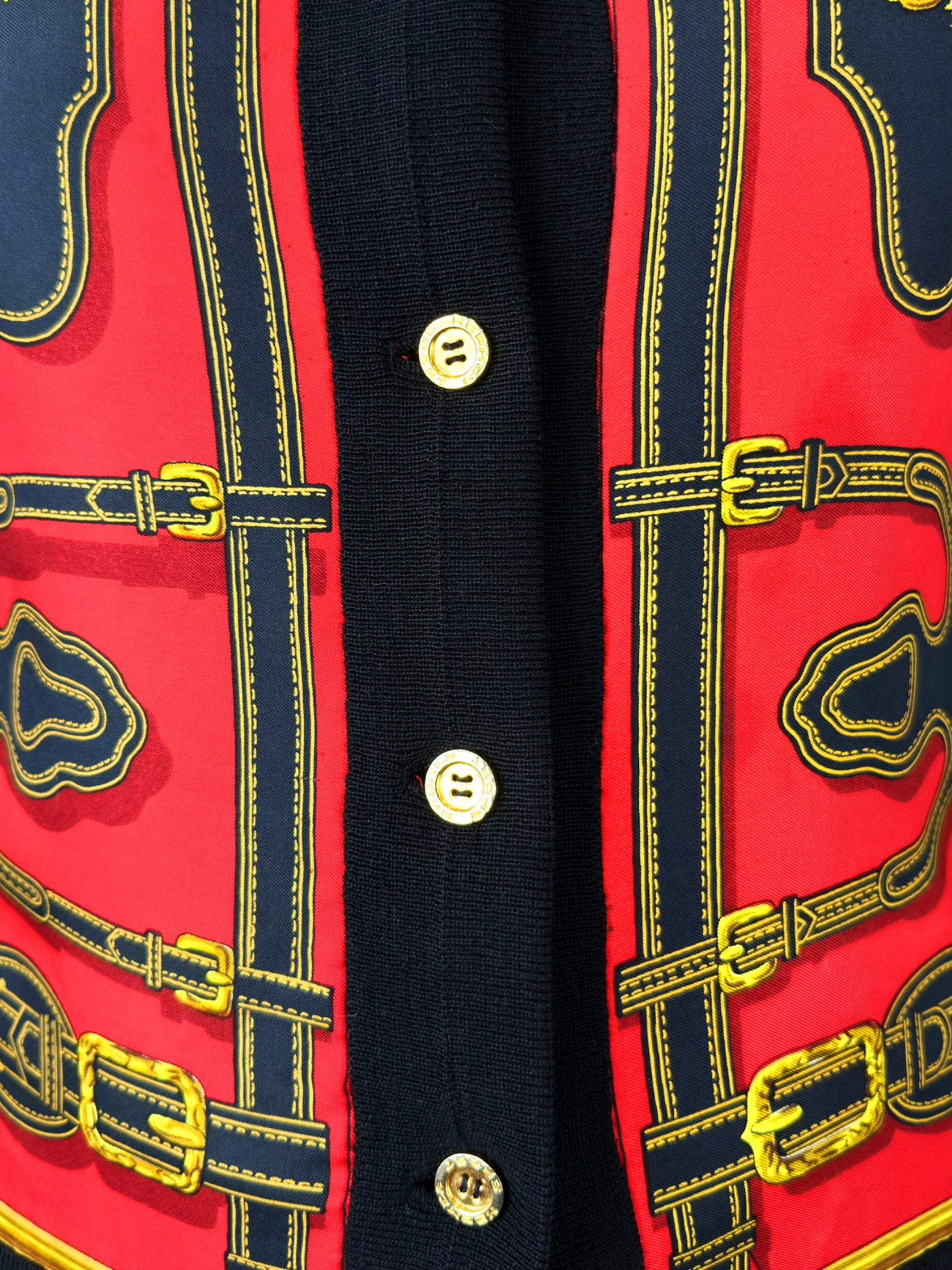 Belt Scarf Print Cardigan