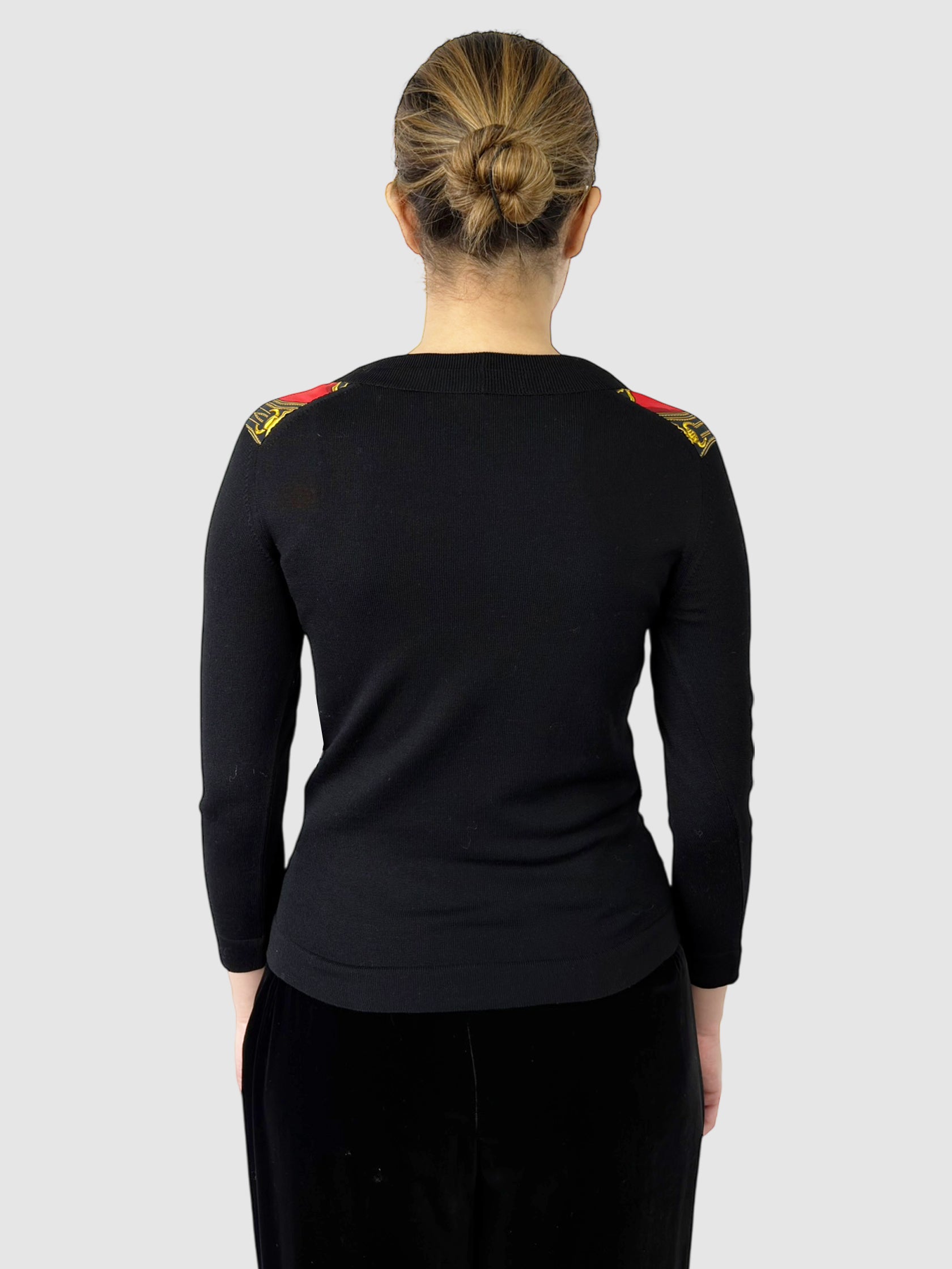 Belt Scarf Print Cardigan