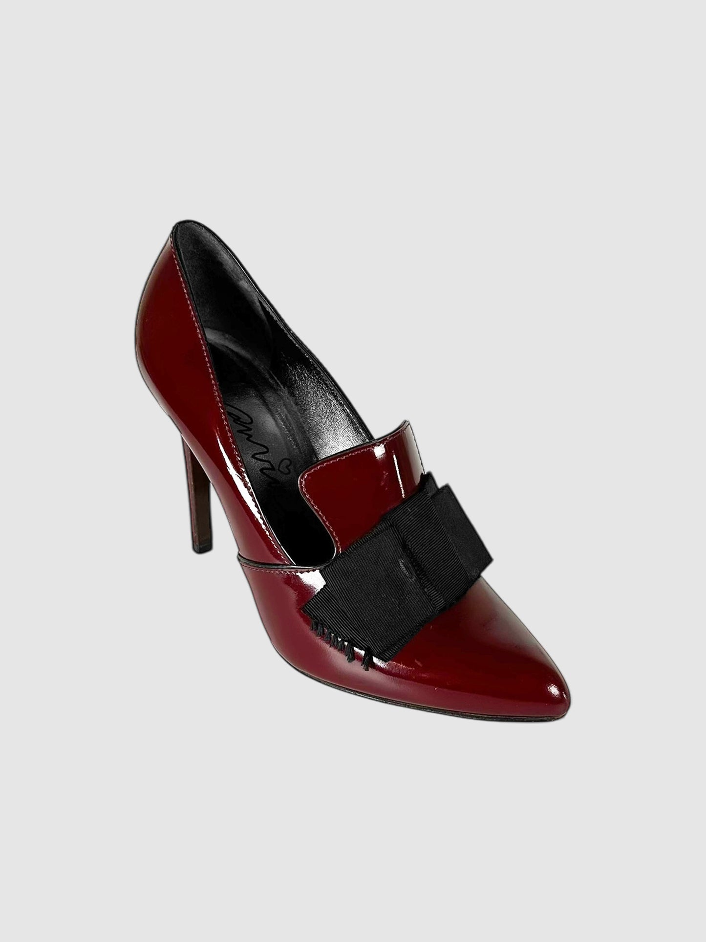 Patent Leather Bow Pumps - Size 37