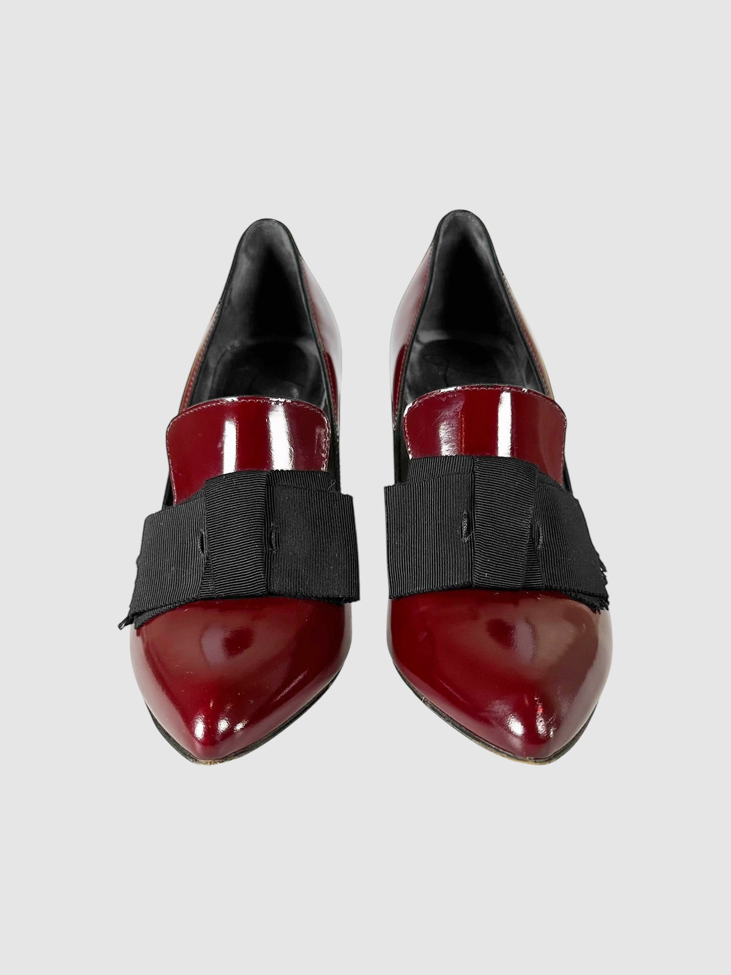 Patent Leather Bow Pumps - Size 37