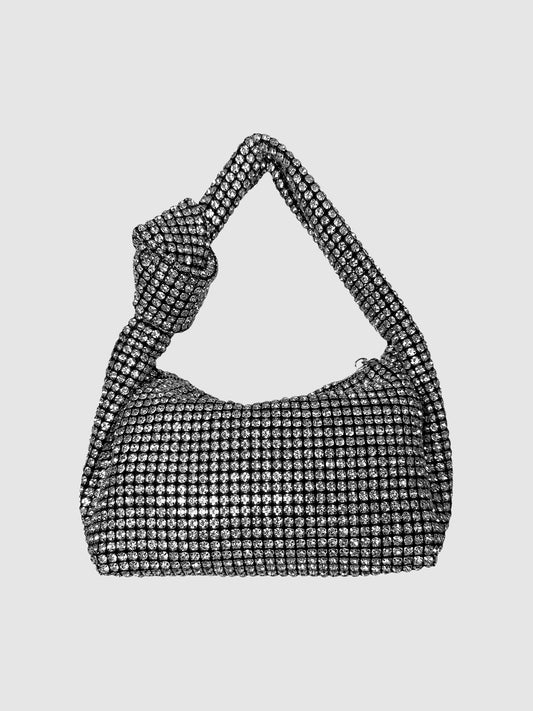 Knotted Strap Rhinestone Bag