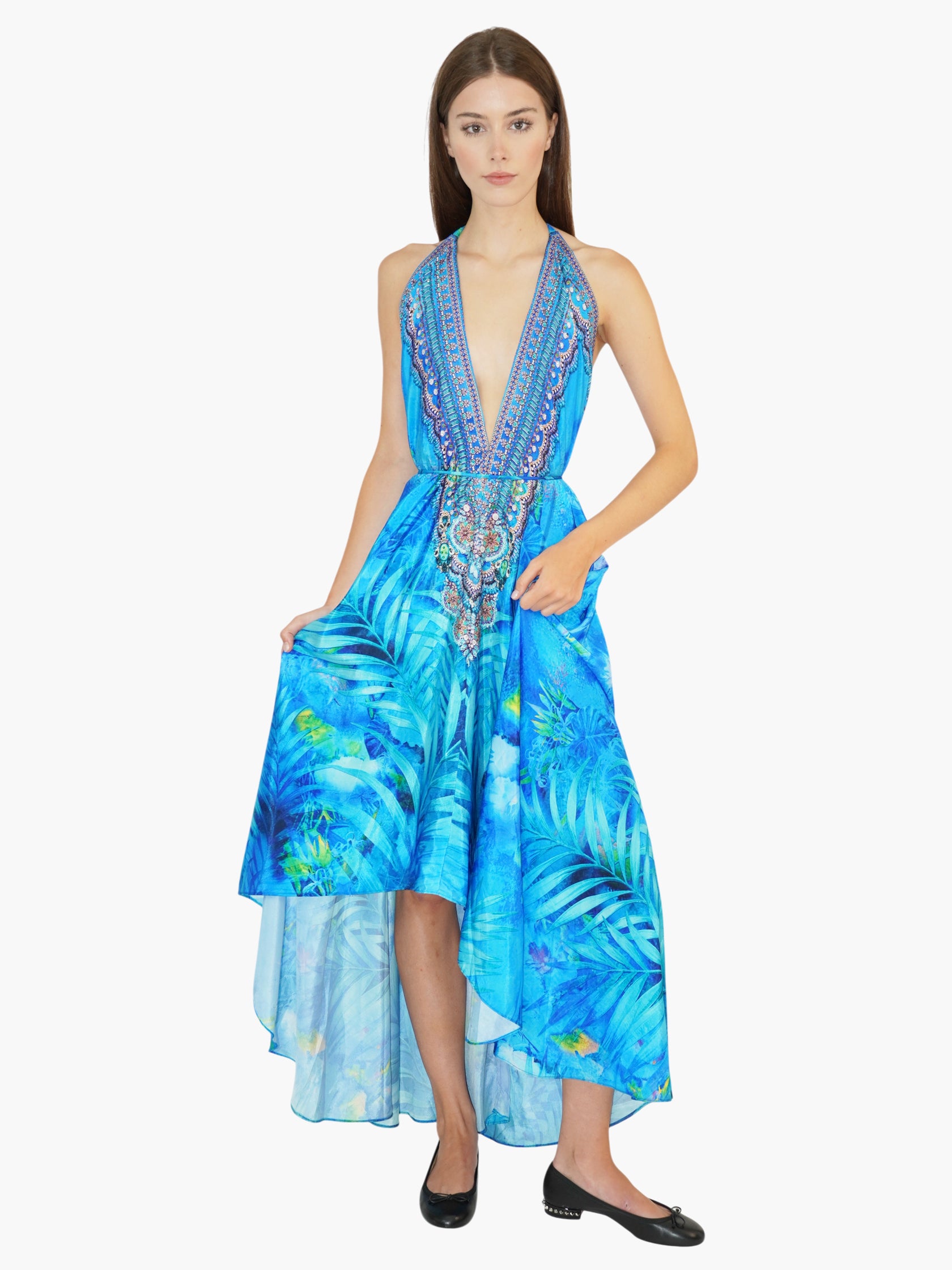 Tropical Halter Dress