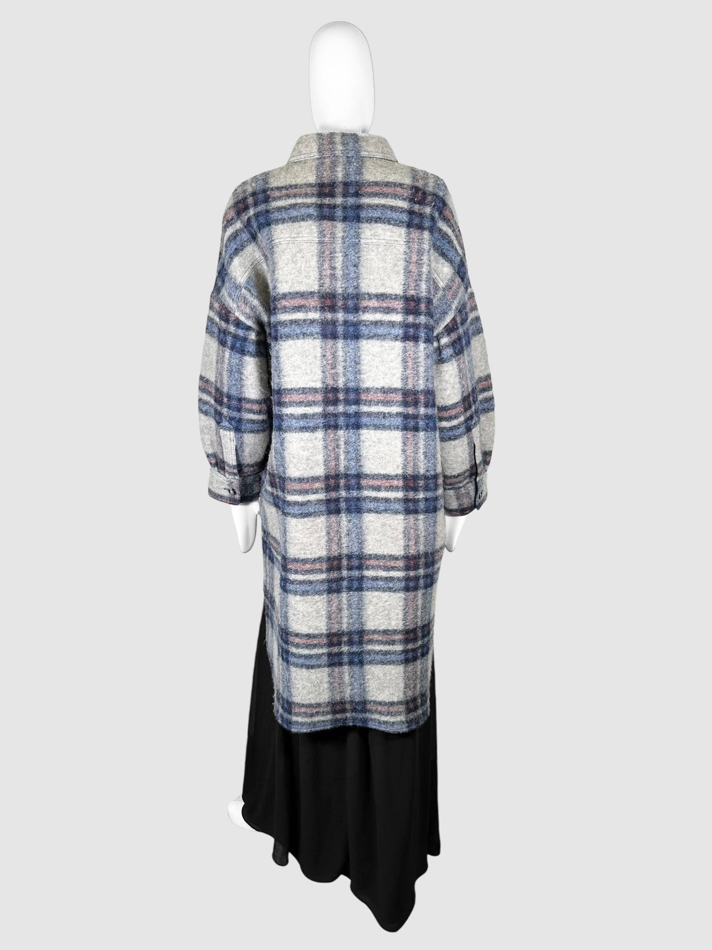 Oversized Plaid Wool Jacket - Size 0