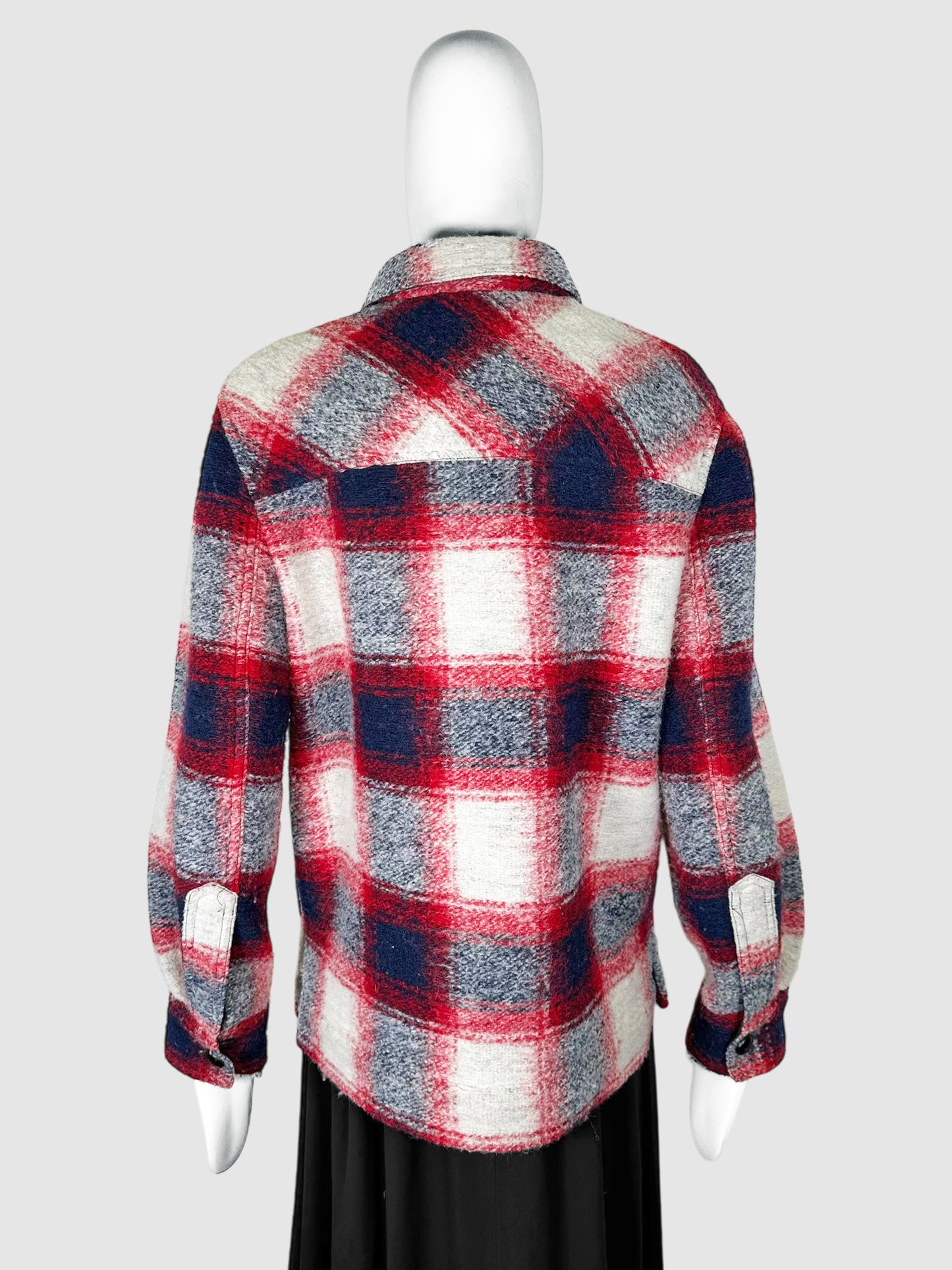 Gario Plaid Wool Coat - Size 38