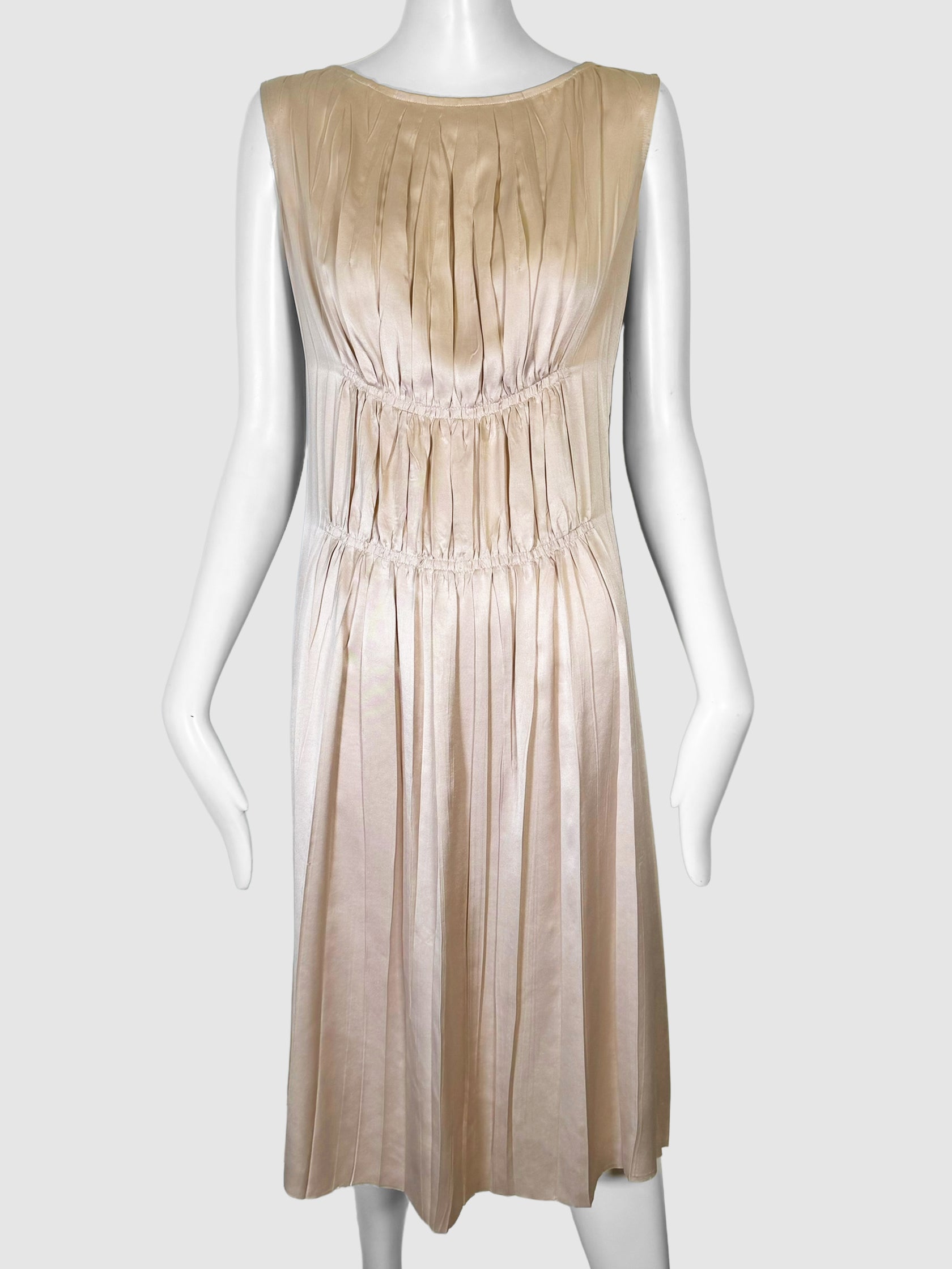 Sleeveless Ruched Midi Dress - Size 3