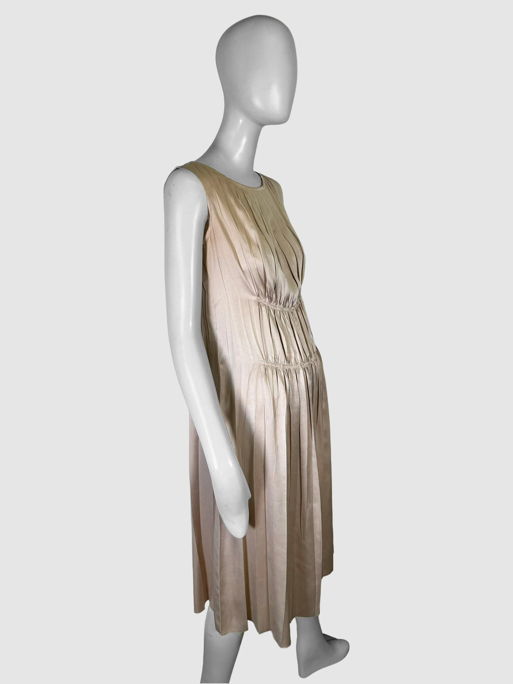 Sleeveless Ruched Midi Dress - Size 3