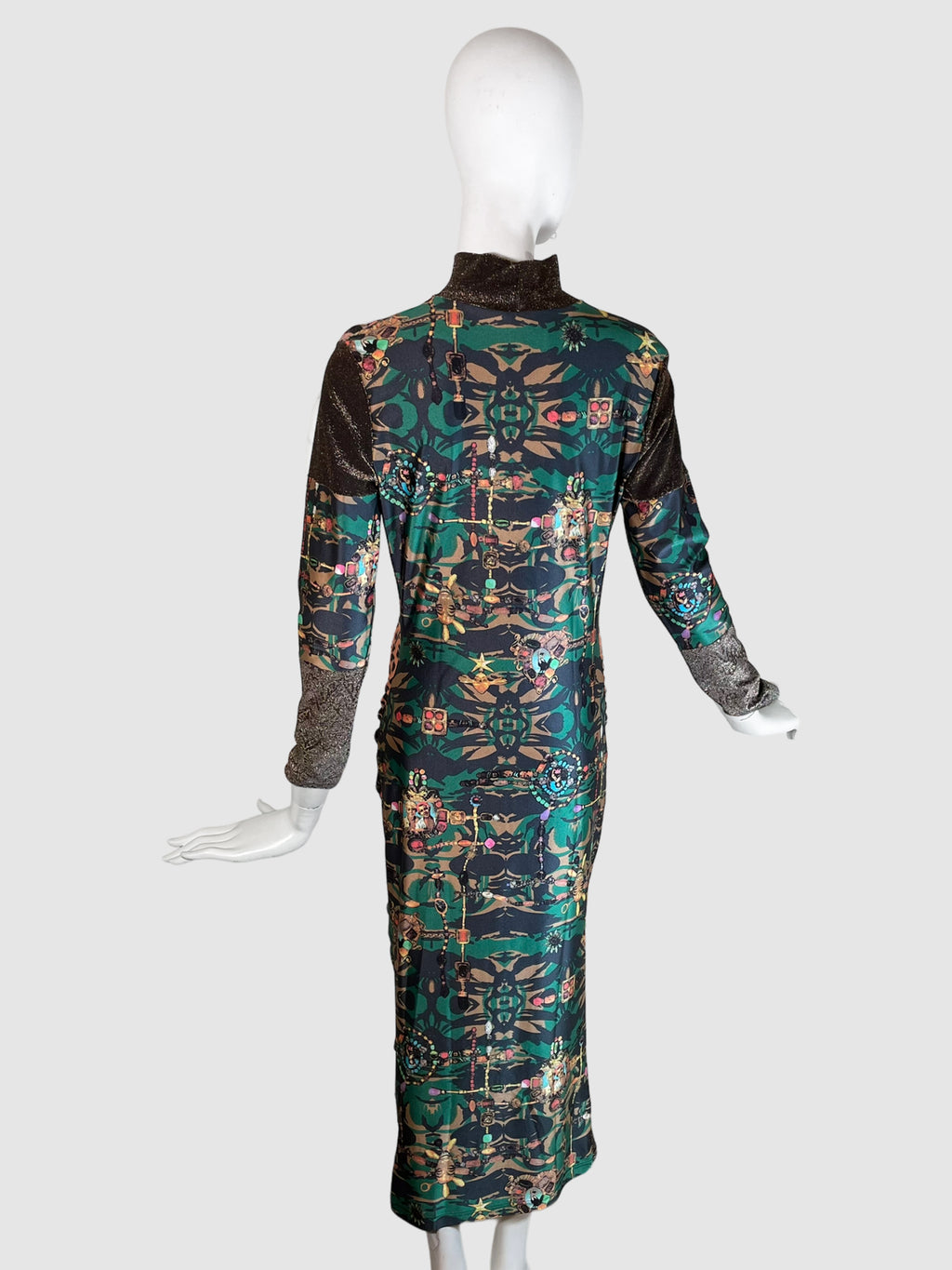 Printed Midi Dress - Size L