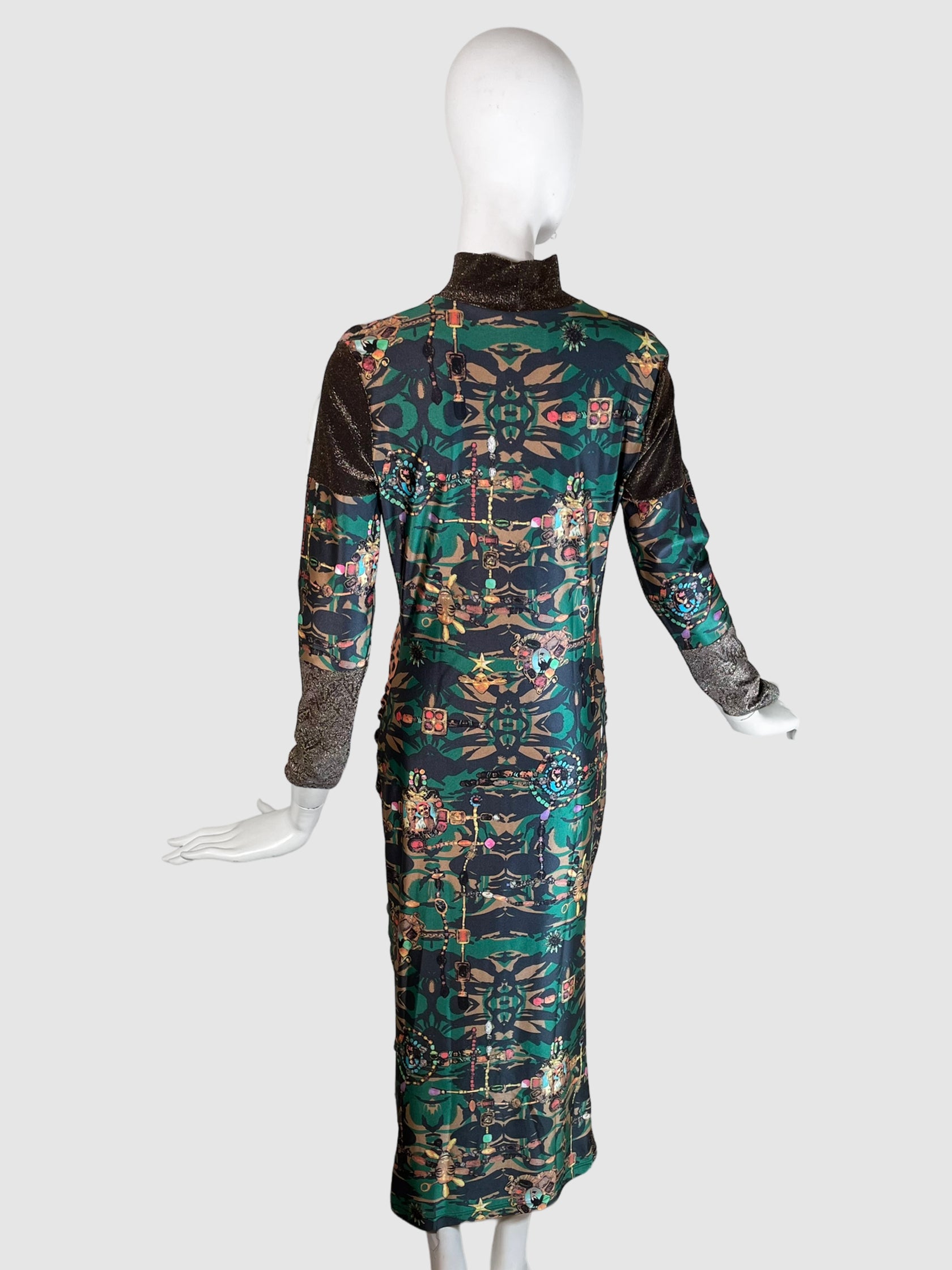 Printed Midi Dress - Size L