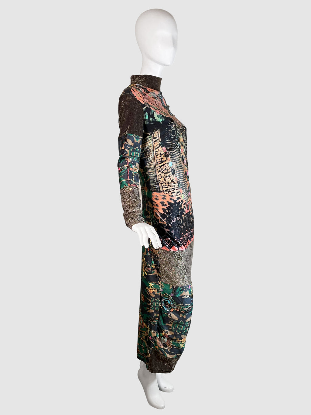Printed Midi Dress - Size L