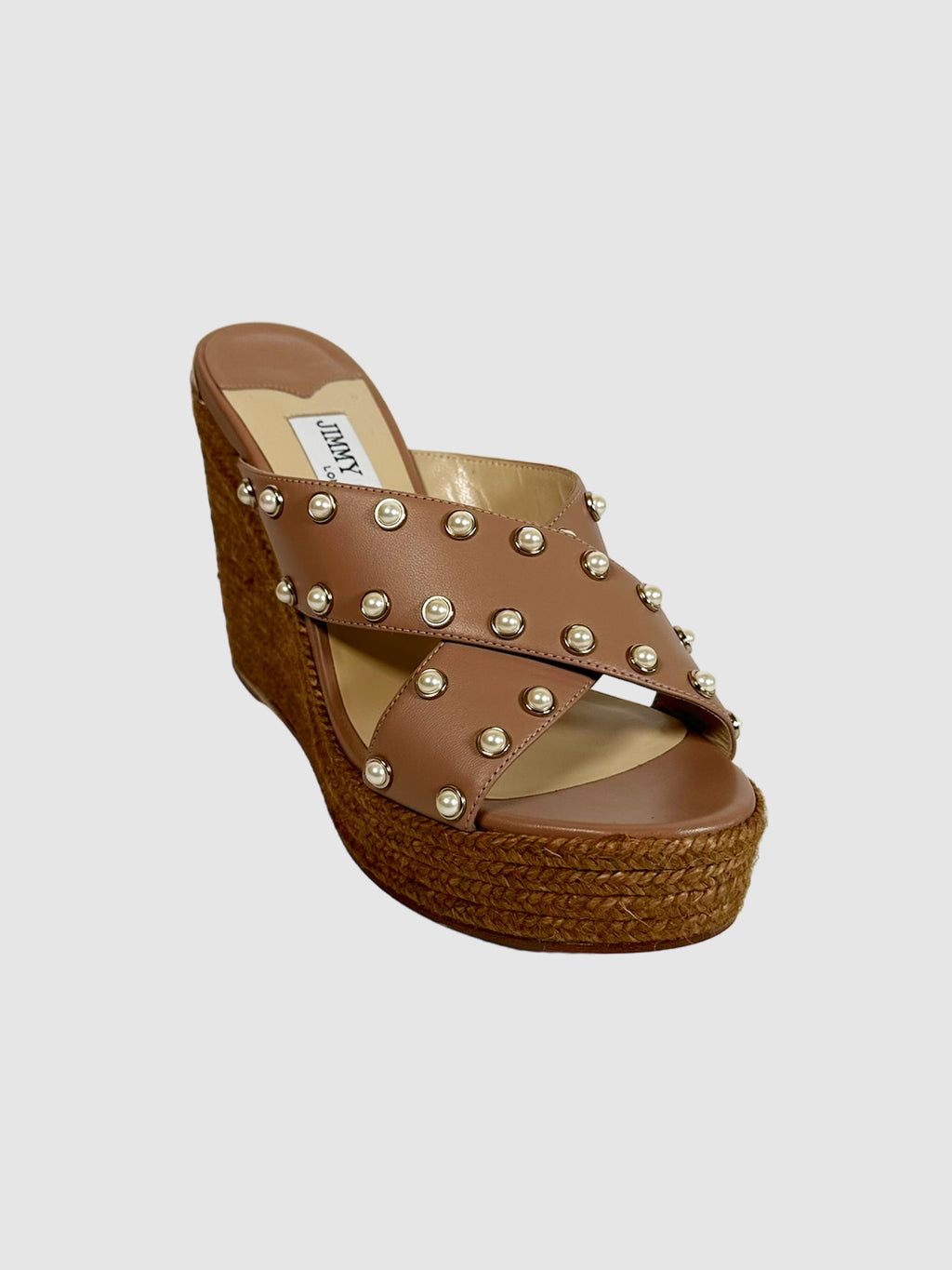 Pearl Studded Espadrille Wedges - Size 36.5