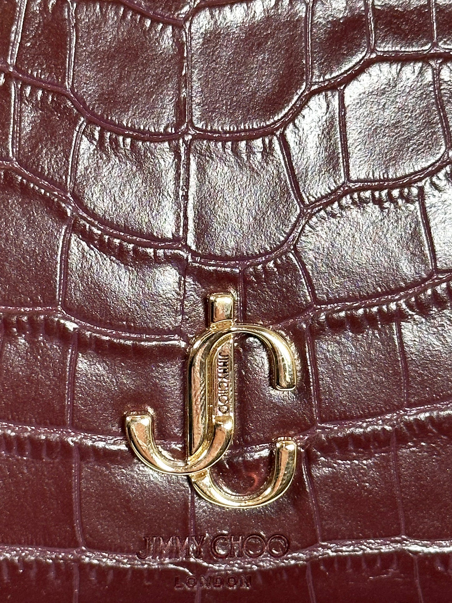 Jimmy Choo Embossed Leather Palace Crossbody Bag