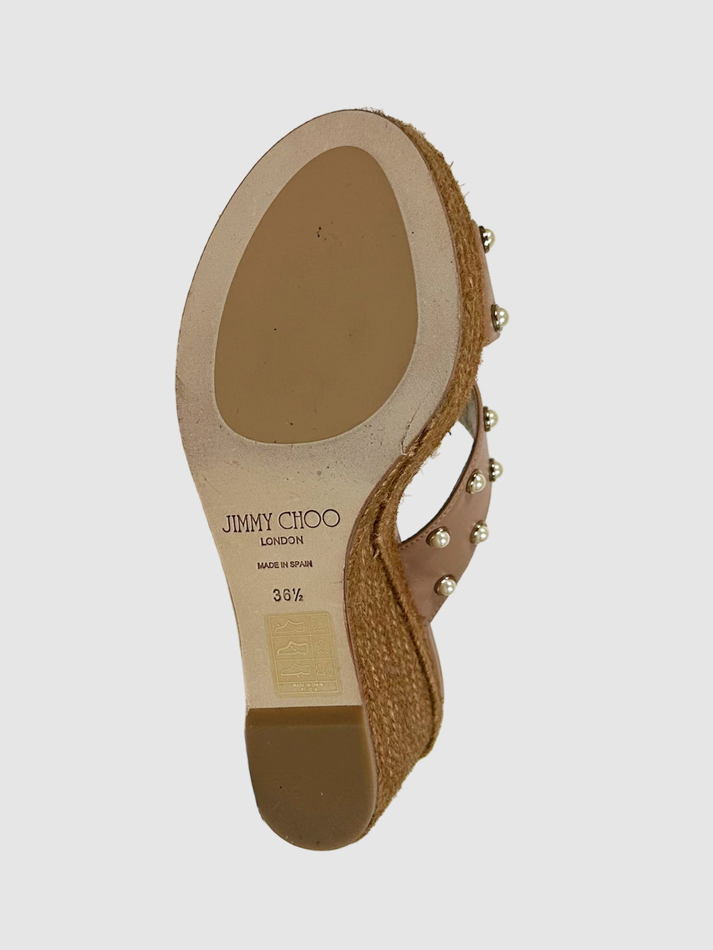 Pearl Studded Espadrille Wedges - Size 36.5