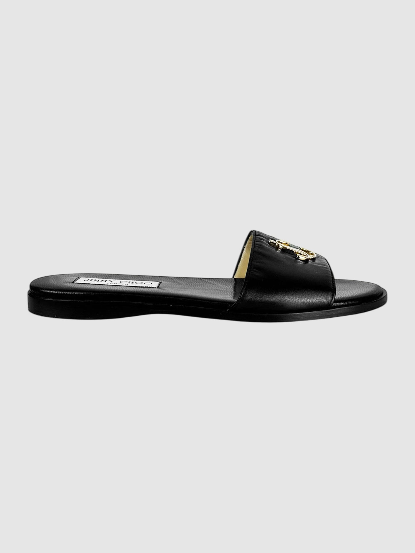 Leather Flat Slides - Size 37