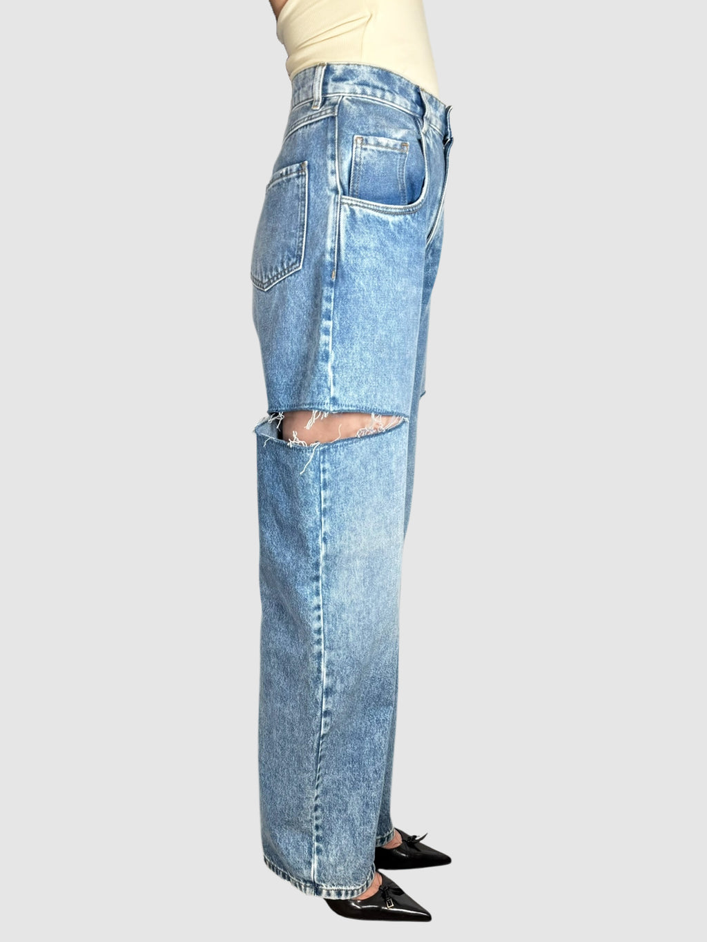 Cutout Barrel Jeans