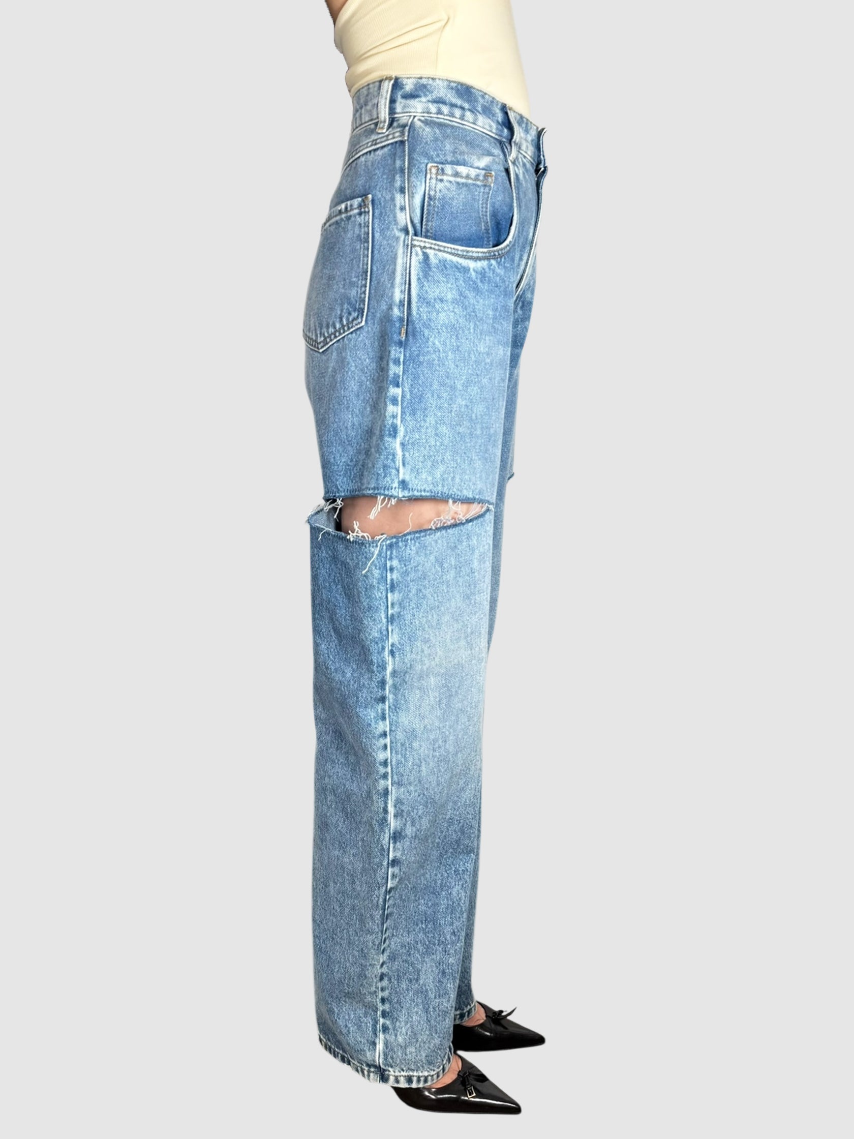 Cutout Barrel Jeans
