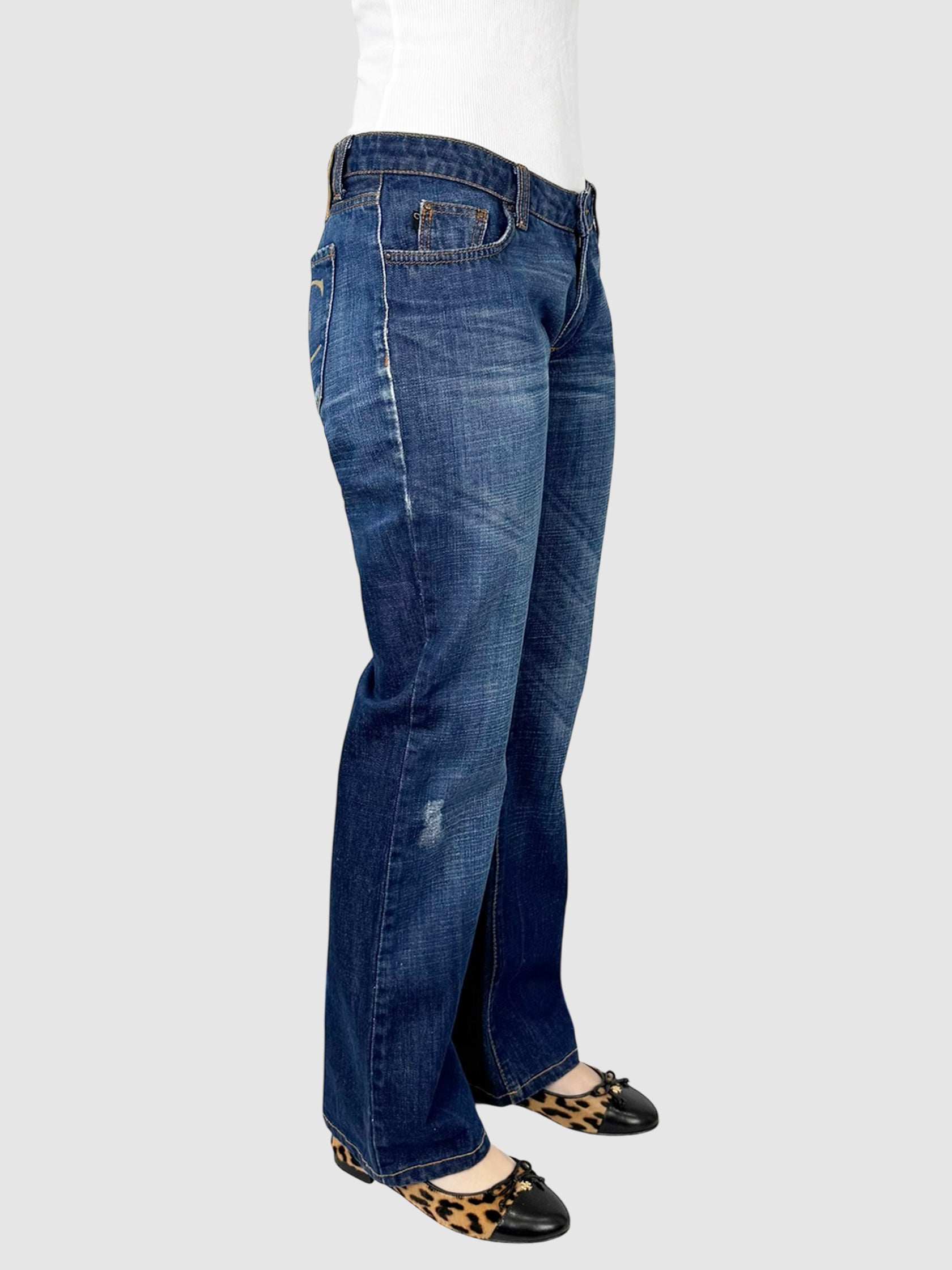 Distressed Low-Rise Jeans