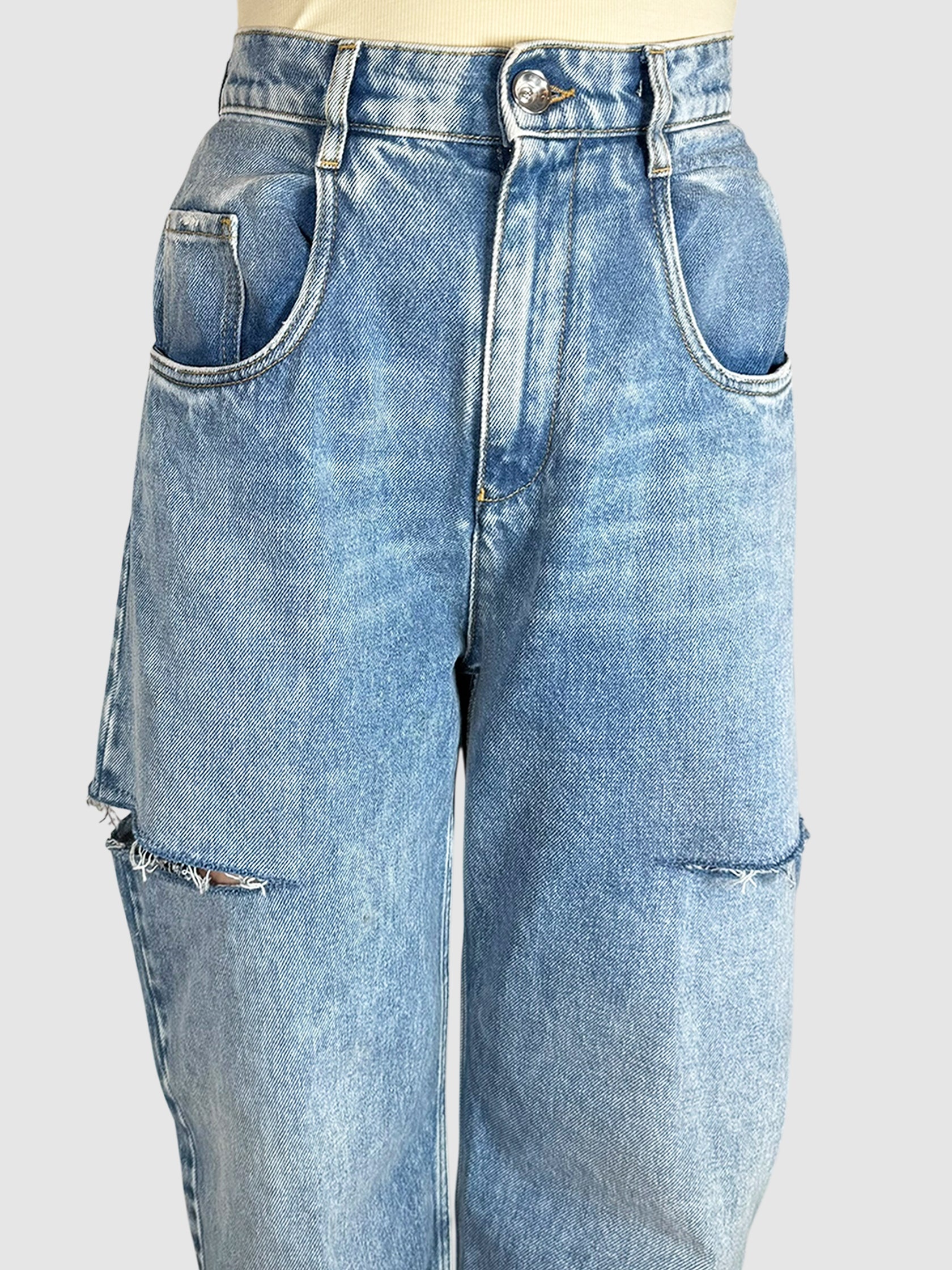 Cutout Barrel Jeans