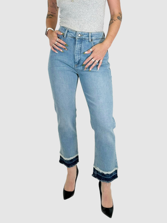 Munthe Straight Leg Jeans with Dark Panel Trim Size 38 Consignment Secondhand Designer Luxury Resale Toronto Trendy