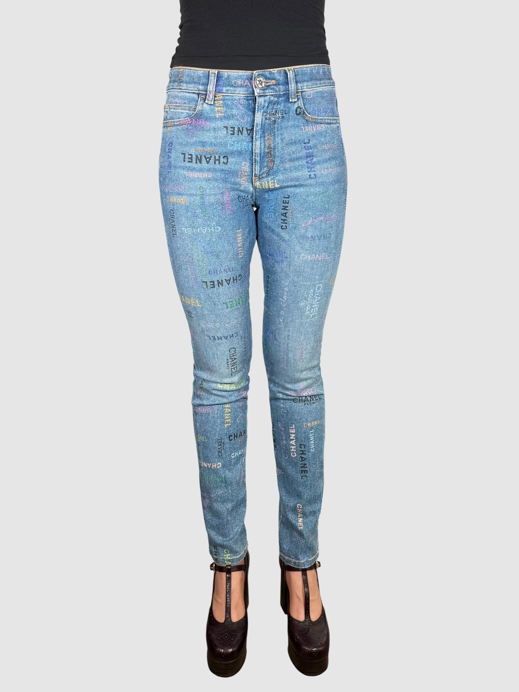 Logo Print Jeans