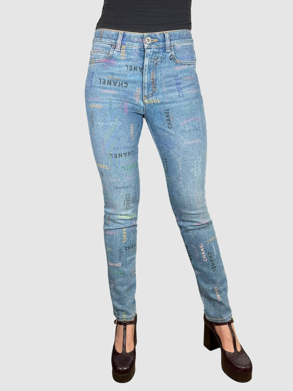 Logo Print Jeans